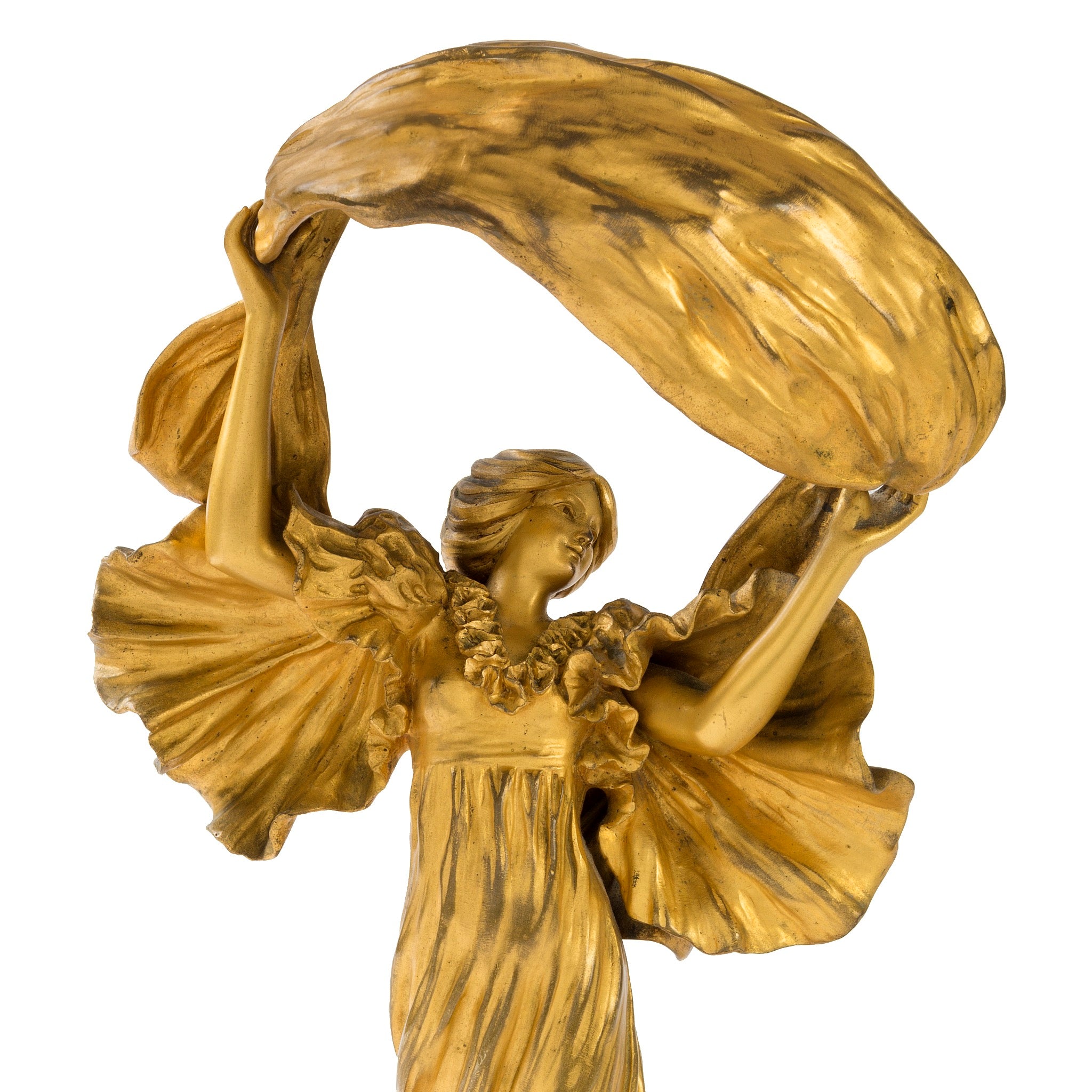 Ernest Wante Loie Fuller Gilt Bronze Sculpture - Antique Art Deco Dancing Figure Statue - Perfect for Home Decor, Office Display & Art Collection