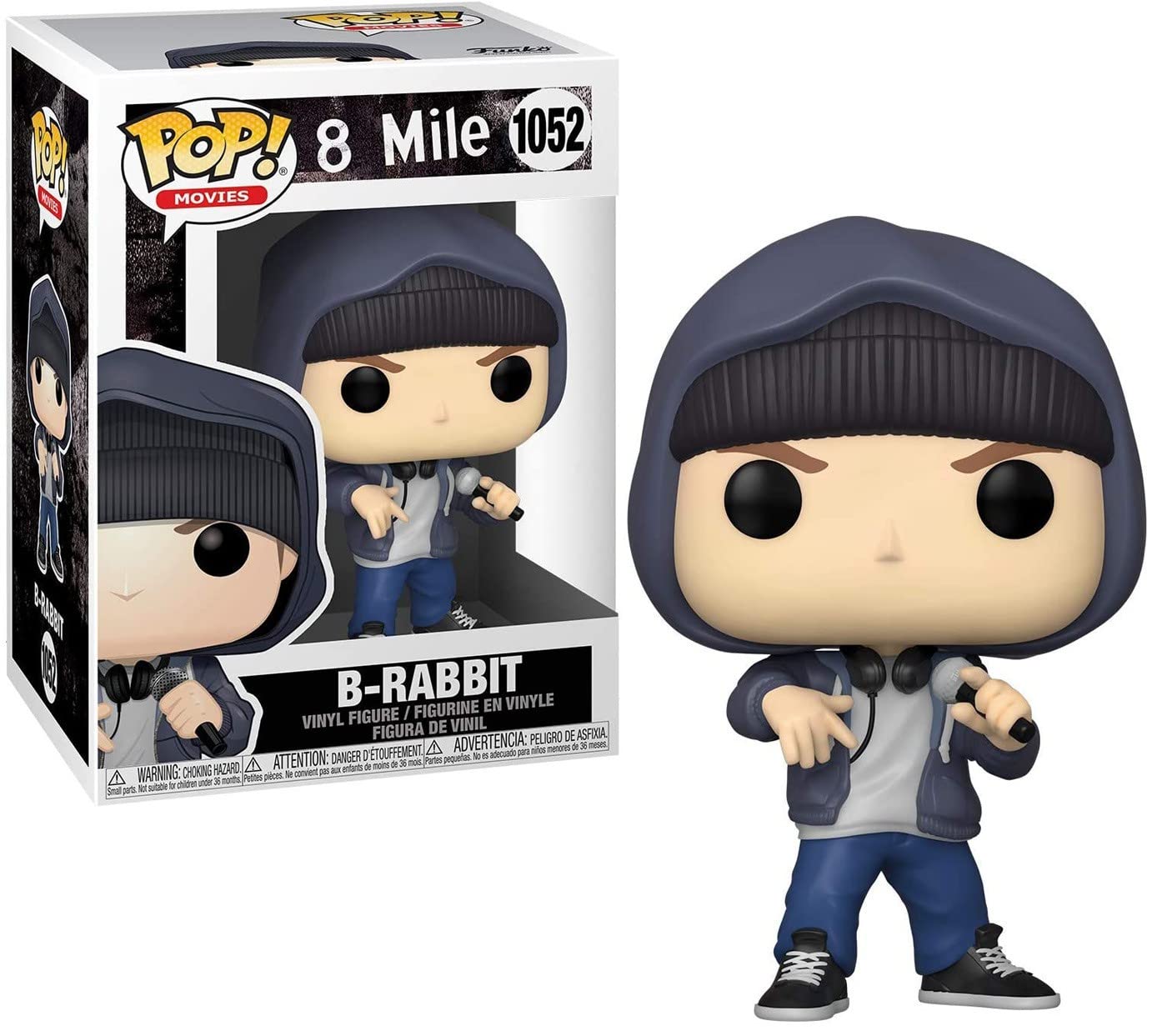 Funko Pop! Movies: 8 Mile - Eminem as Rabbit Vinyl Figure - Collectible Pop Culture Gift for Music & Movie Fans - Perfect for Display, Gifting & Collecting