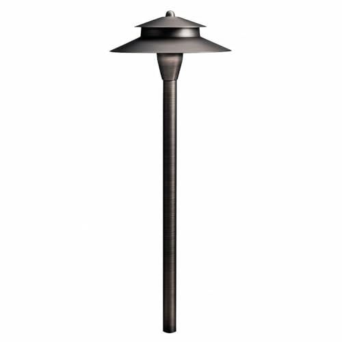 Kichler 15480CBR Single Light Outdoor Path Light in Centennial Brass Finish, 8.5 Inch - Perfect for Garden Walkways, Driveway Lighting, and Landscape Illumination