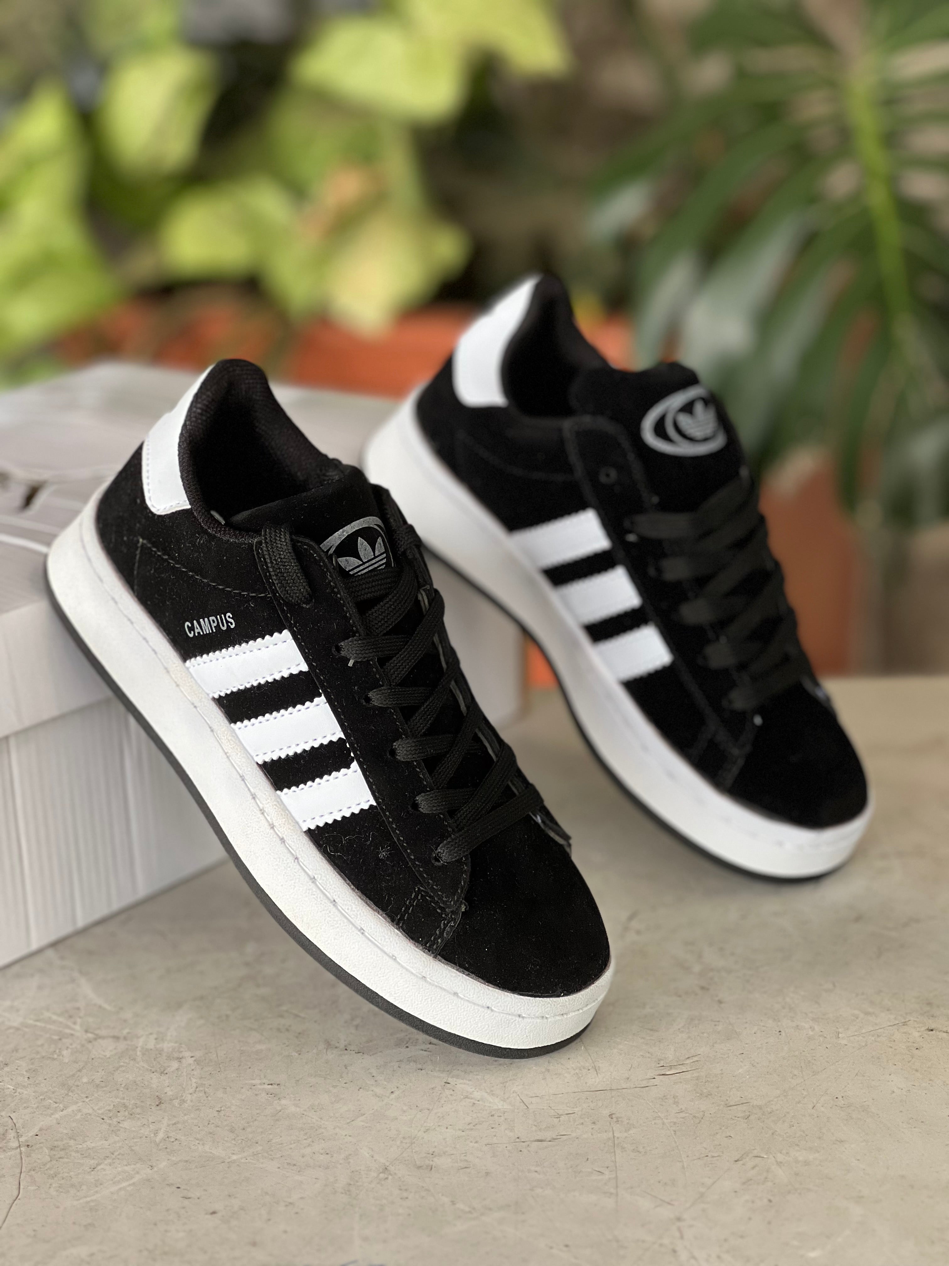 Adidas Campus Sneakers for Men & Women - Black/White Casual Shoes for Walking, Running & Everyday Wear