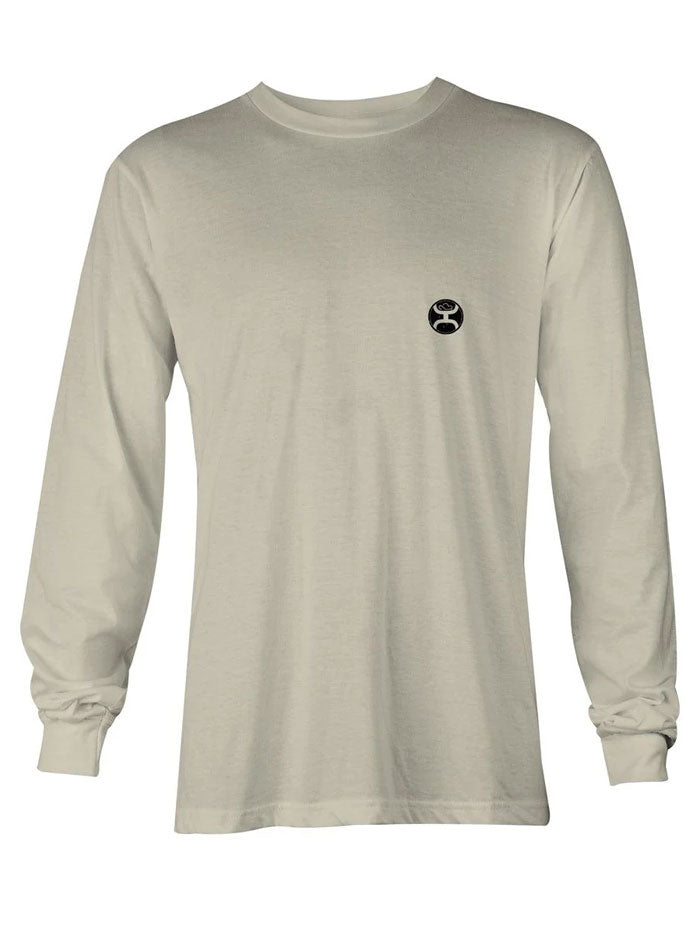 Hooey HT1534CR Sunset Bronc Long Sleeve T-Shirt for Men - Soft Cotton Crewneck Shirt in Cream Color - Perfect for Western Rodeo, Outdoor Adventures & Casual Wear