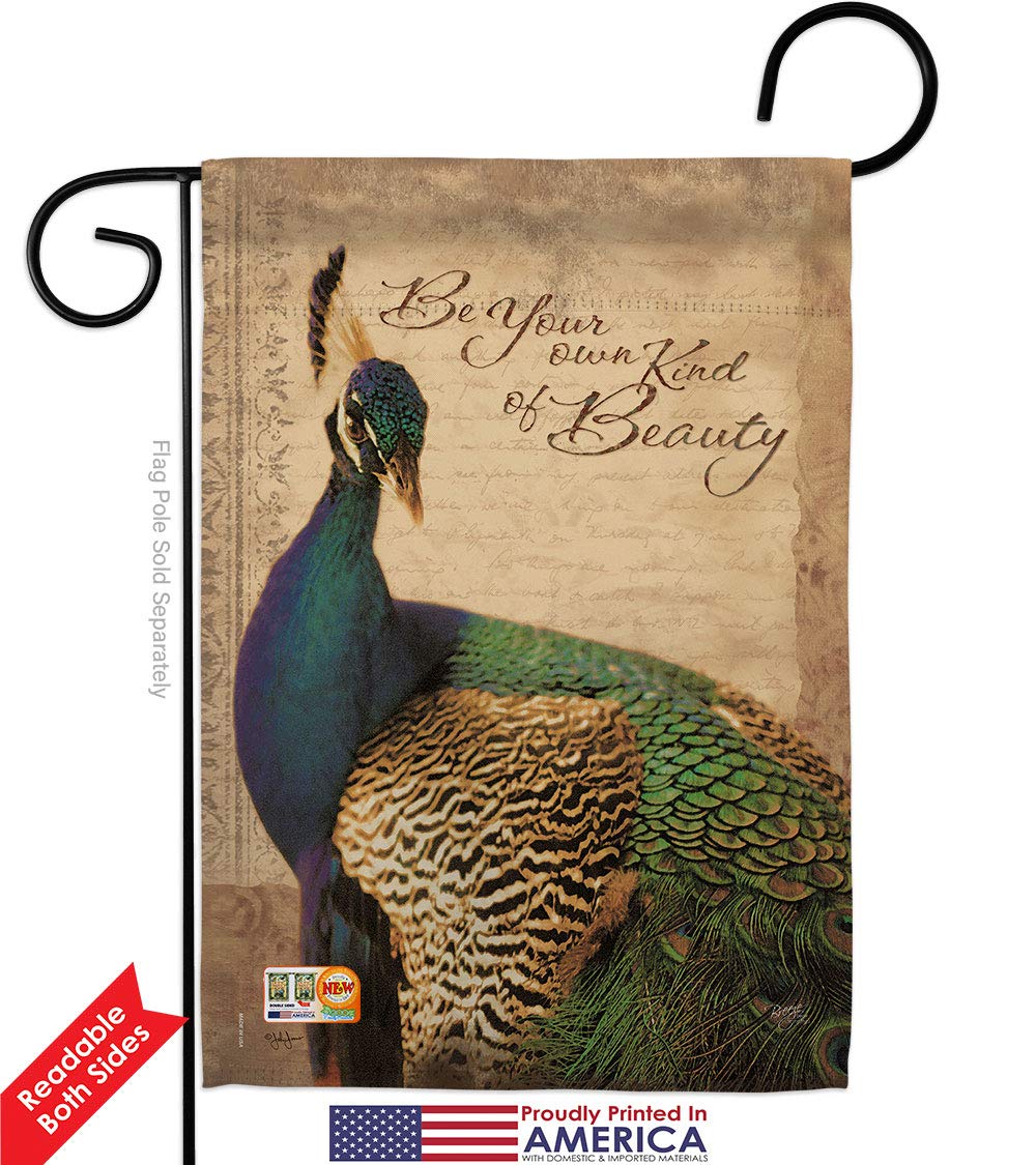 Peacock Garden Flag Set with Stand - Double-Sided Yard Decor for Home & Gifts