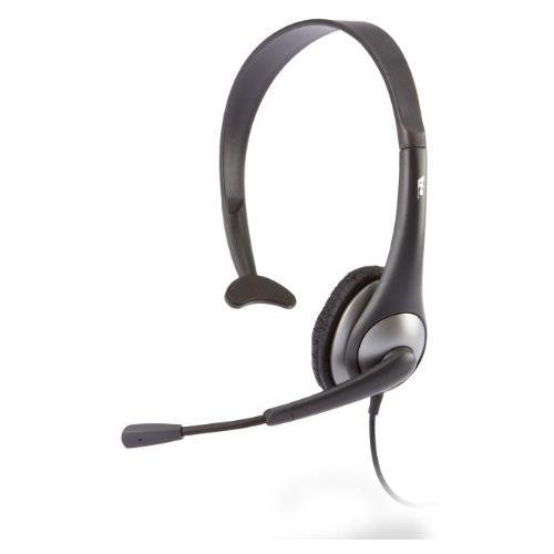 Cyber Acoustics AC-104 Mono Headset with Noise Cancelling Mic - Wired Over-Ear Headphones with 7ft Cable & Gold Plated Connector (20Hz-20kHz) - Ideal for Call Centers, Online Classes & Office Work
