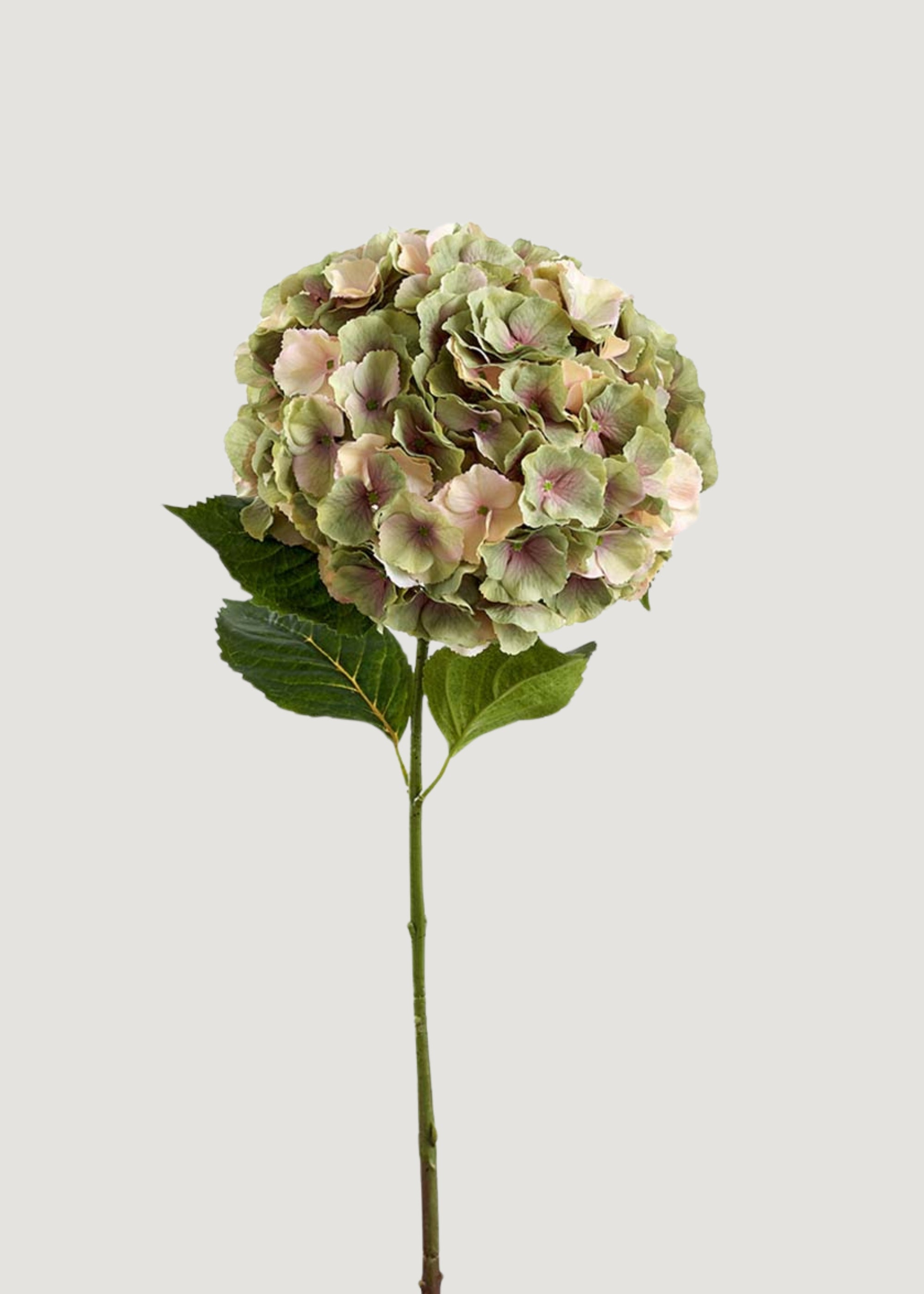 Large Vintage Green and Mauve Artificial Hydrangea Flower - 34