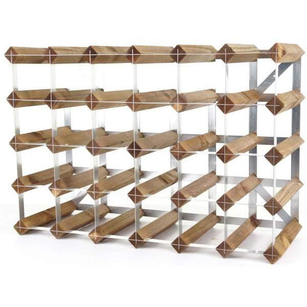 30 Bottle Wine Rack - Sturdy Wooden Wine Storage Organizer for Kitchen, Dining Room, or Cellar - Perfect for Home Bars and Wine Collections