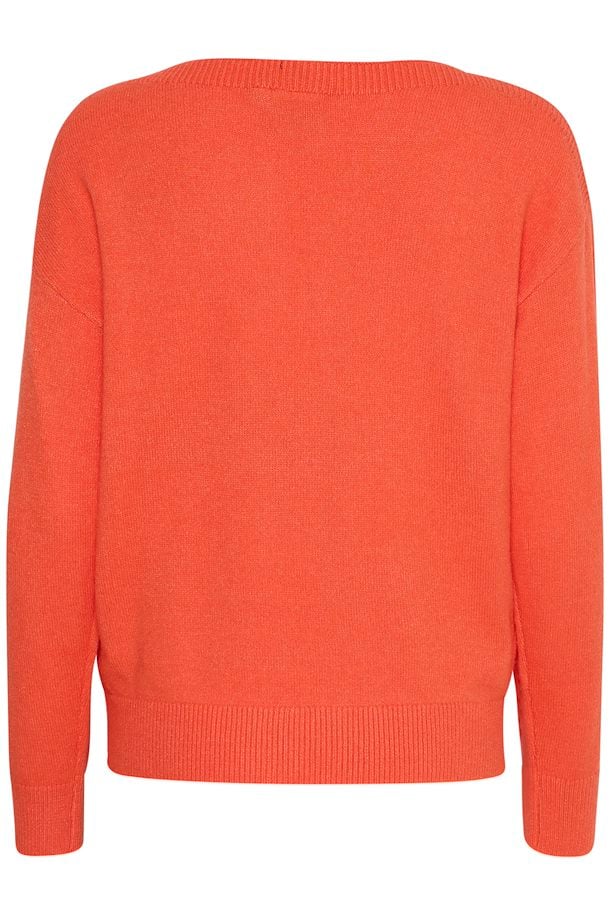 Ella Boat Neck Jumper Women's Knit Sweater - Fiesta Red Casual Pullover for Fall & Winter | Office Wear, Date Night, Holiday Party Outfit