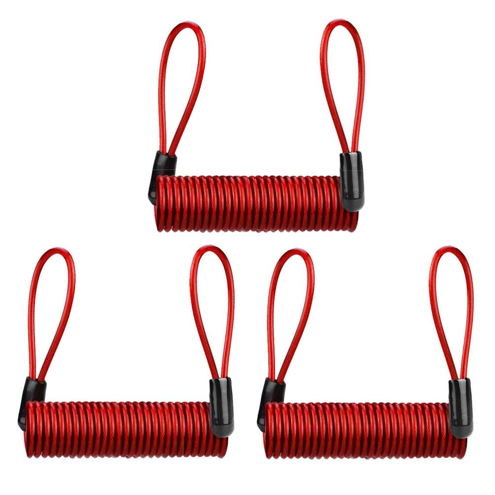 BESPORTBLE 3-Pack Heavy Duty Motorcycle Lock - 1.5M Dual Loop Security Cable with Brake Disc Lock Reminder for Scooters, Bikes & Motorcycles - Anti-Theft Protection for Outdoor Parking & Urban Commuting