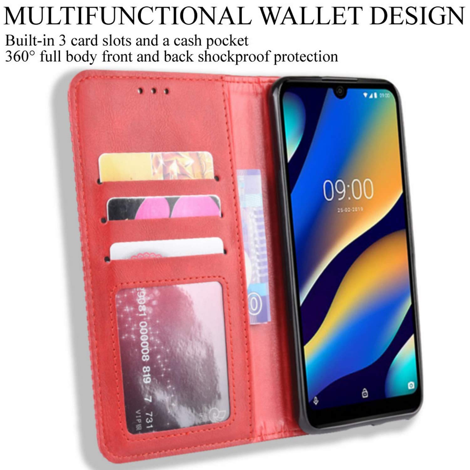 Vintage PU Leather Magnetic Wallet Flip Case for iPhone 12 Mini 5.4