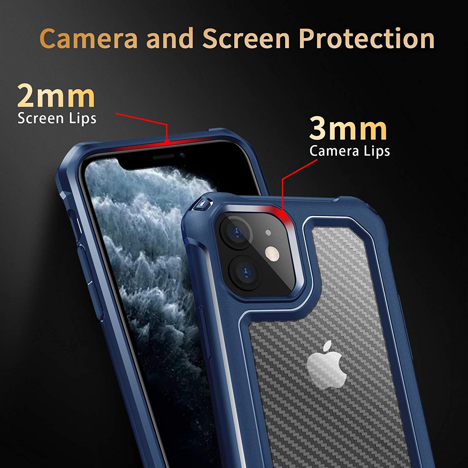 Tuerdan iPhone 11 Case [6.1 Inch] - Shockproof Protective Cover with Slim Fit Design - Blue - Perfect for Everyday Use, Travel & Outdoor Activities