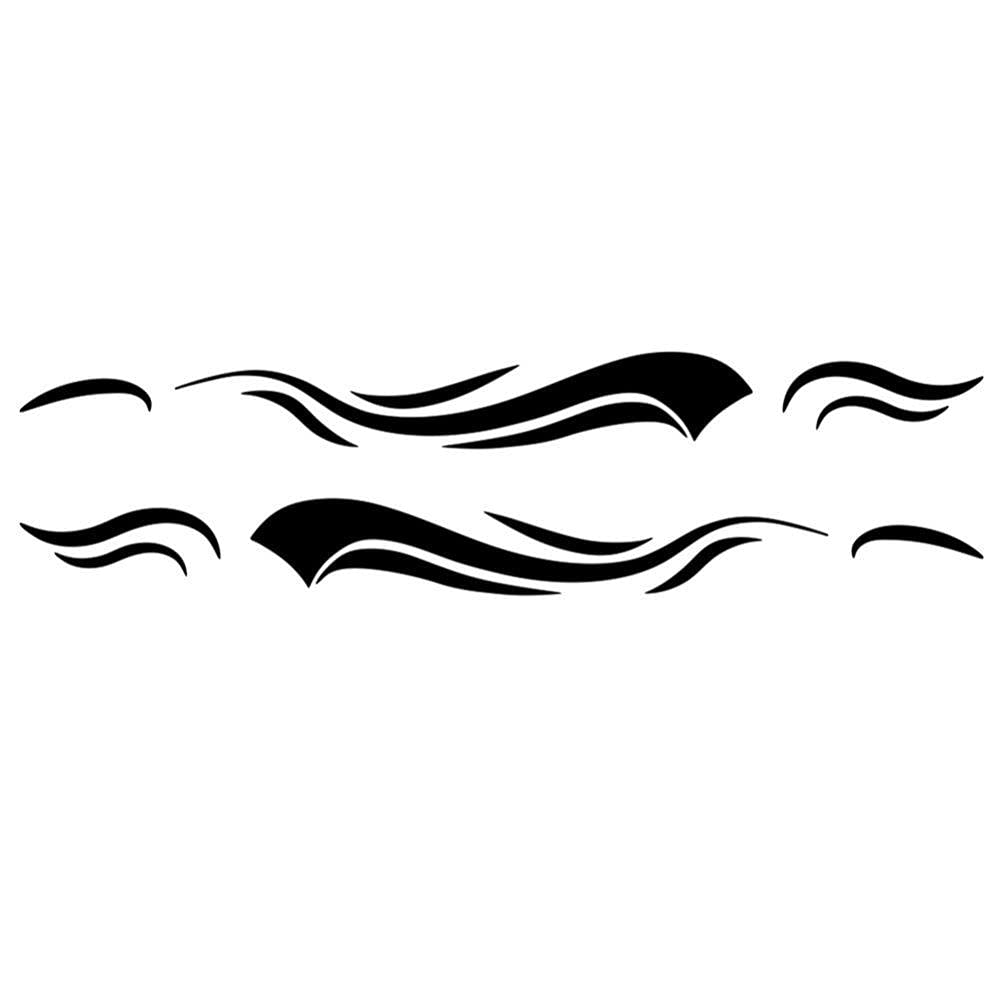 2pcs Motorhome Vinyl Stripes Decals - Black Medium Size - Waterproof Car Stickers for RV, Camper Van, Trailer - Easy to Apply & Durable for Outdoor Travel Adventures