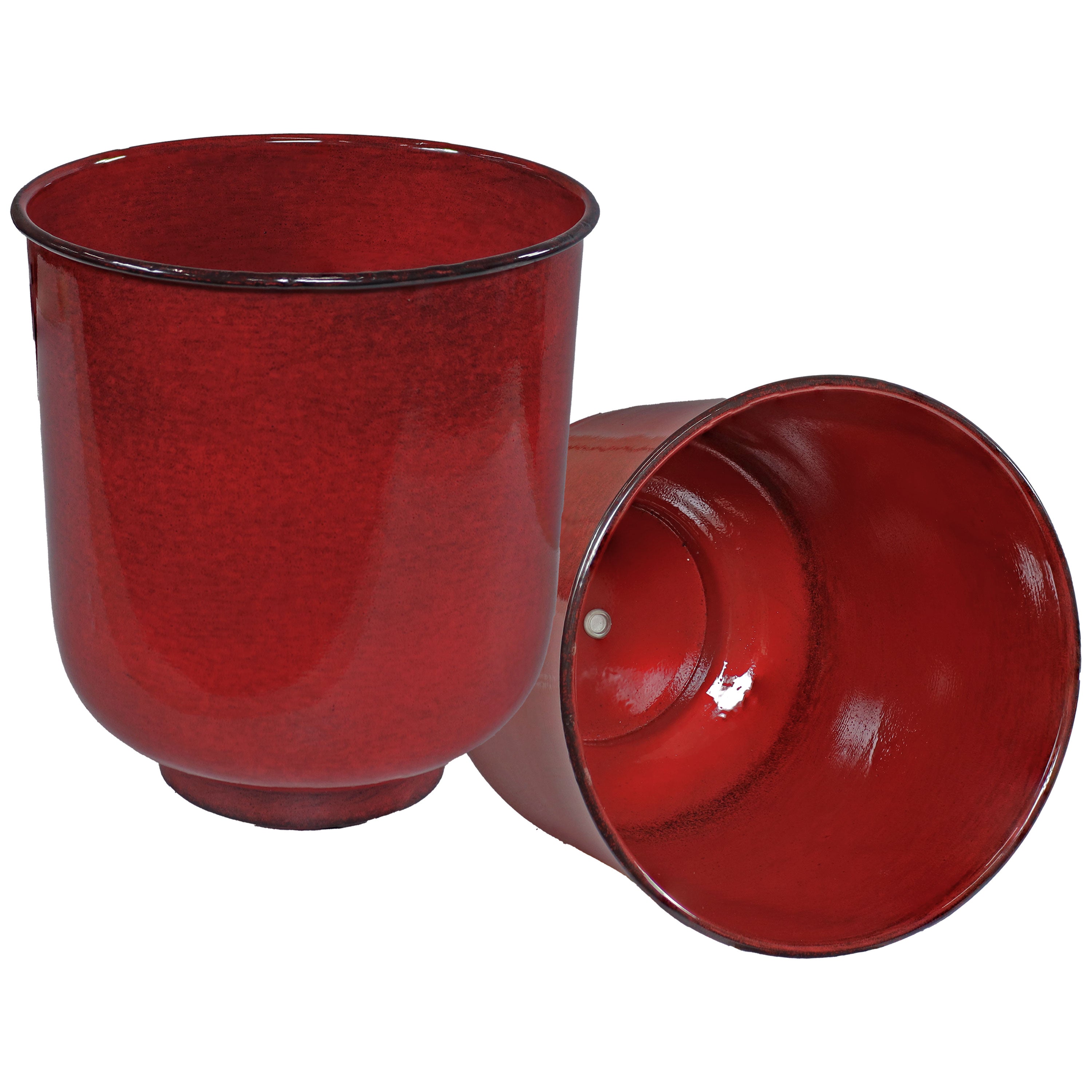Sunnydaze Vivian Metal Outdoor Plant Pots - 11 Inch Rust-Resistant Garden Planters for Patio, Deck & Balcony Decor - Perfect for Flowers, Succulents & Herbs