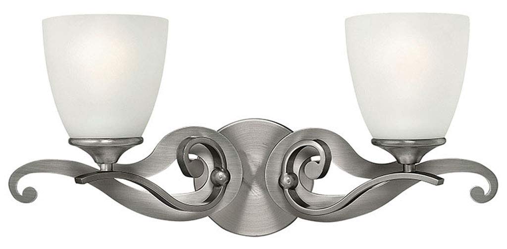 Hinkley Reese Collection Transitional Two Light Bathroom Vanity Fixture in Antique Nickel - Perfect for Modern and Vintage Bathroom Decor, Ideal for Vanity Lighting and Bathroom Makeovers