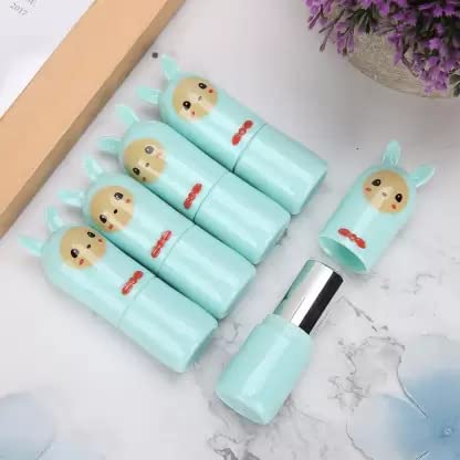 Natural Moisturizing Lip Balm Pack of 5 - Colorless Fruit Flavored Cartoon Lip Care for Dry Lips | Perfect for School, Travel & Daily Hydration