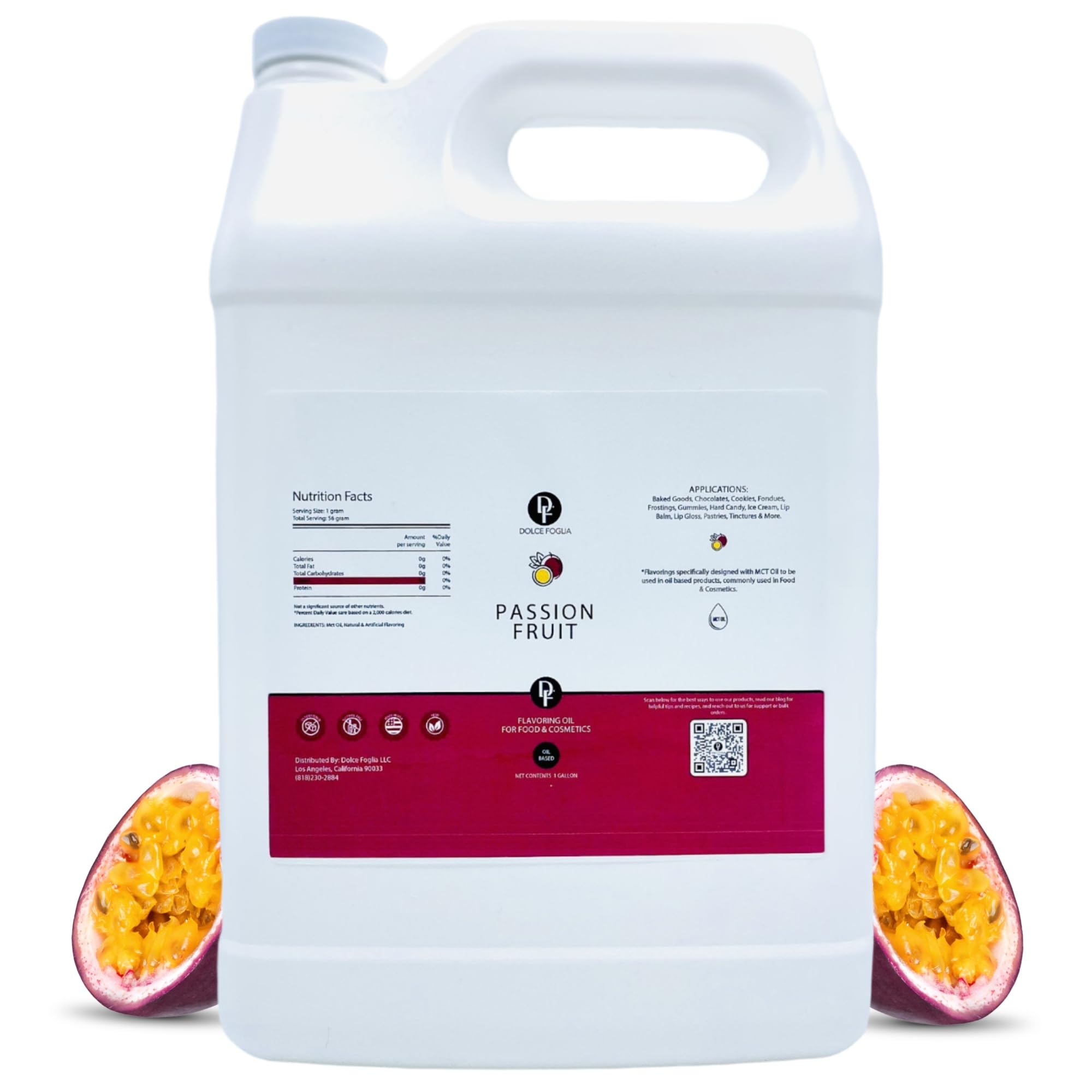 **Dolce Flav Passion Fruit Extract - 1 Gallon Oil-Soluble Flavoring for Candy, Baking, Lip Balm & Ice Cream - Multipurpose Kitchen Ingredient - Perfect Holiday Gift for Bakers & Food Enthusiasts**    *(Ideal for enhancing desserts, beverages, DIY cosmetics, and gourmet recipes at home or in professional kitchens.)*