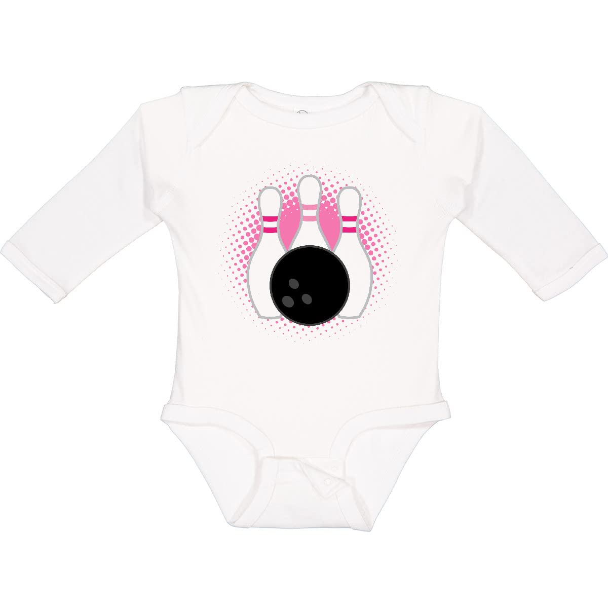 Inktastic Bowling Pins Cute Bowler Long Sleeve Baby Bodysuit - Soft Cotton Infant Onesie for Bowling Fans & Family Outings