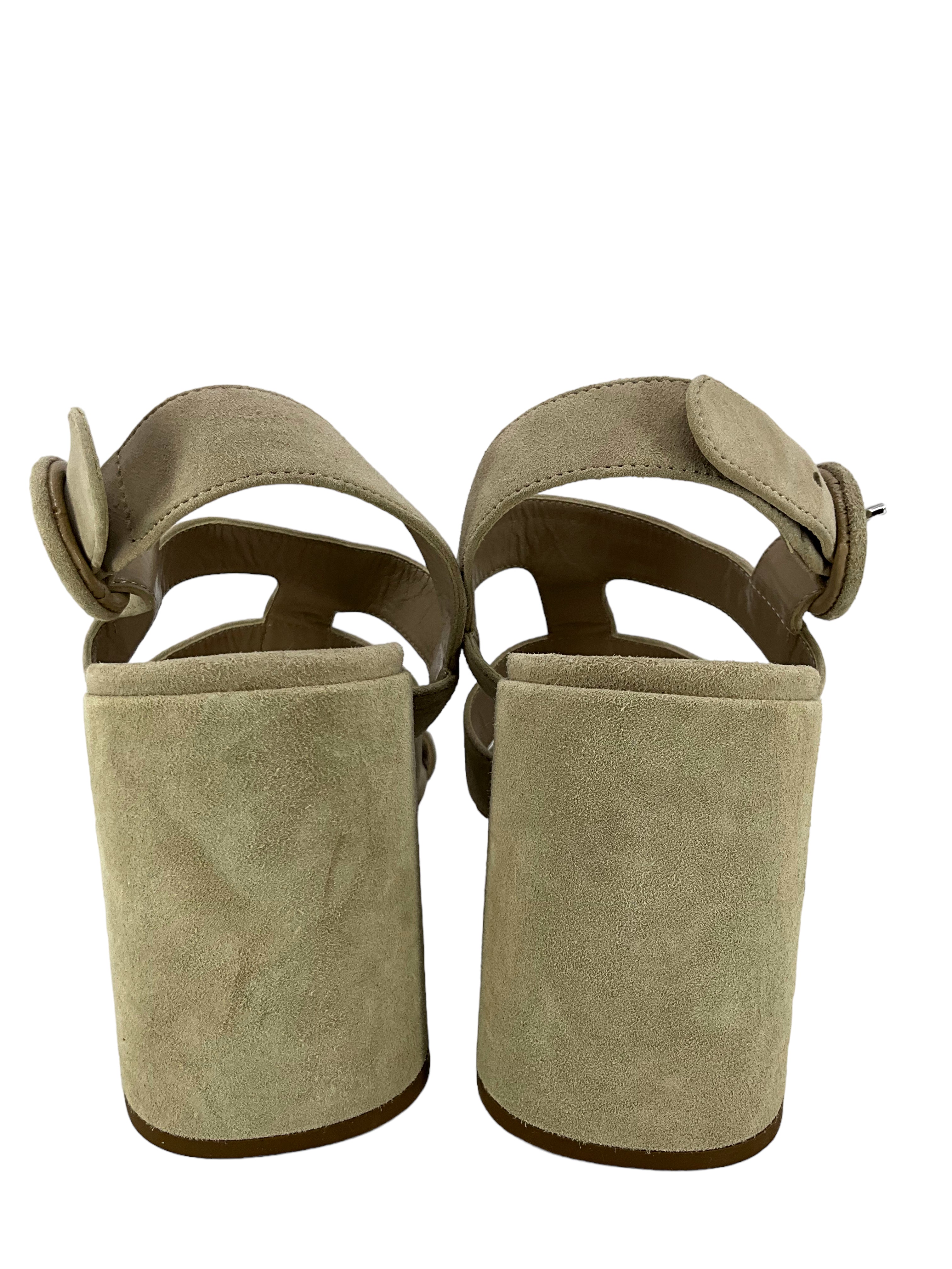 PRADA Suede Buckle Ankle Strap Sandals Women's Size 9 - New Luxury Designer Heels for Parties, Weddings & Evening Events