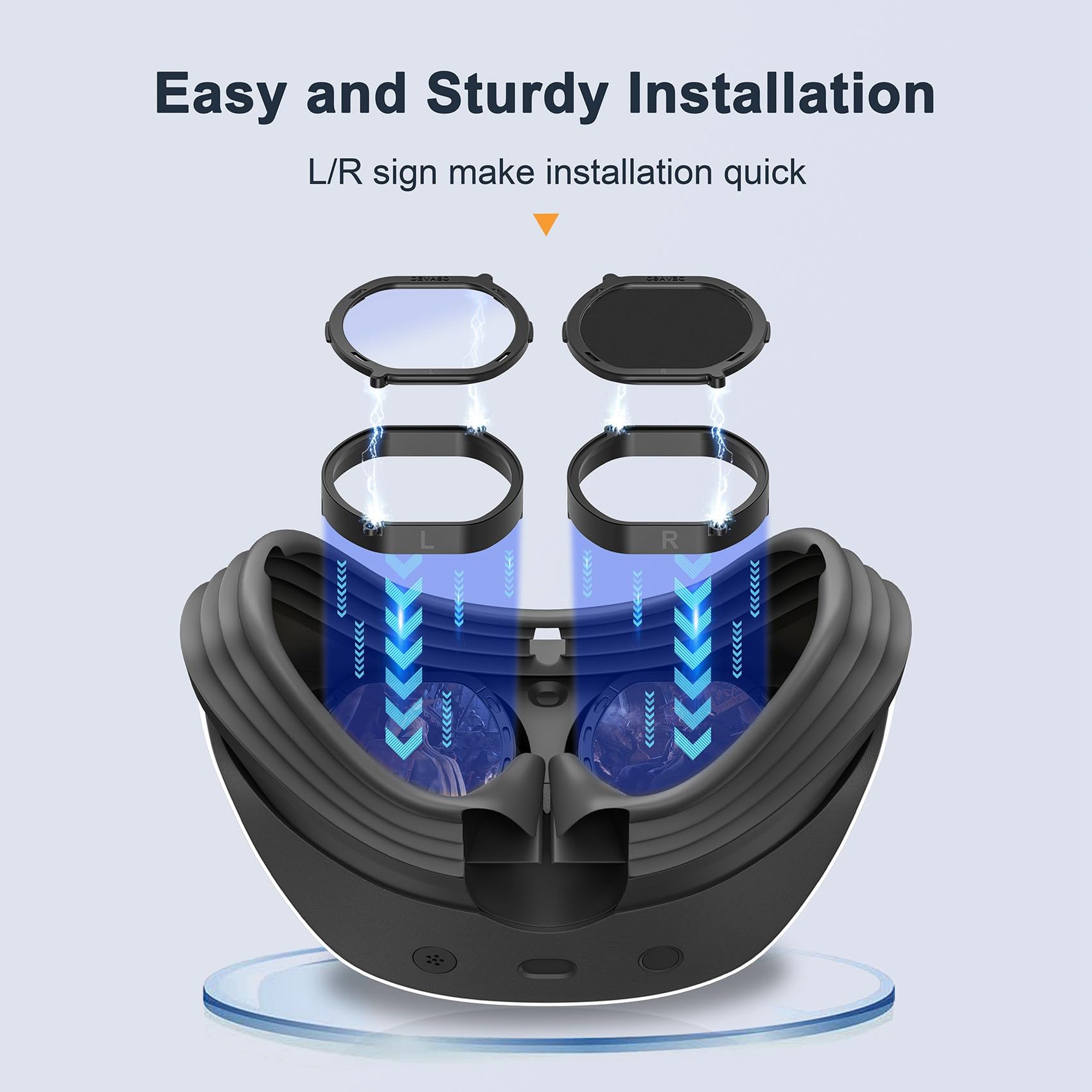 VENYAA Prescription Lens Inserts for PS VR2 - Anti-Blue Light Myopia Correction Lenses with Removable Frame & Protective Cover - Perfect for Gaming, VR Experiences & Eye Comfort