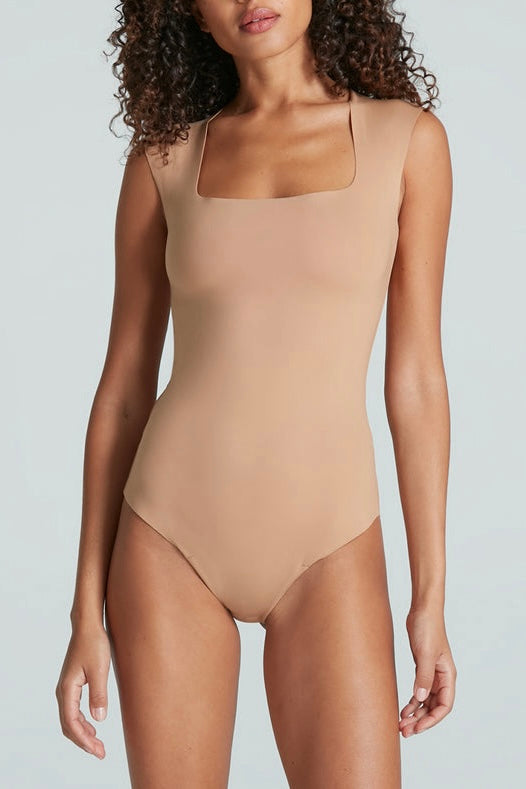 Commando Neoprene Cap Sleeve Bodysuit - Women's Shapewear for Tummy Control & Smoothing - Perfect Under Dresses, Tops & Formal Wear