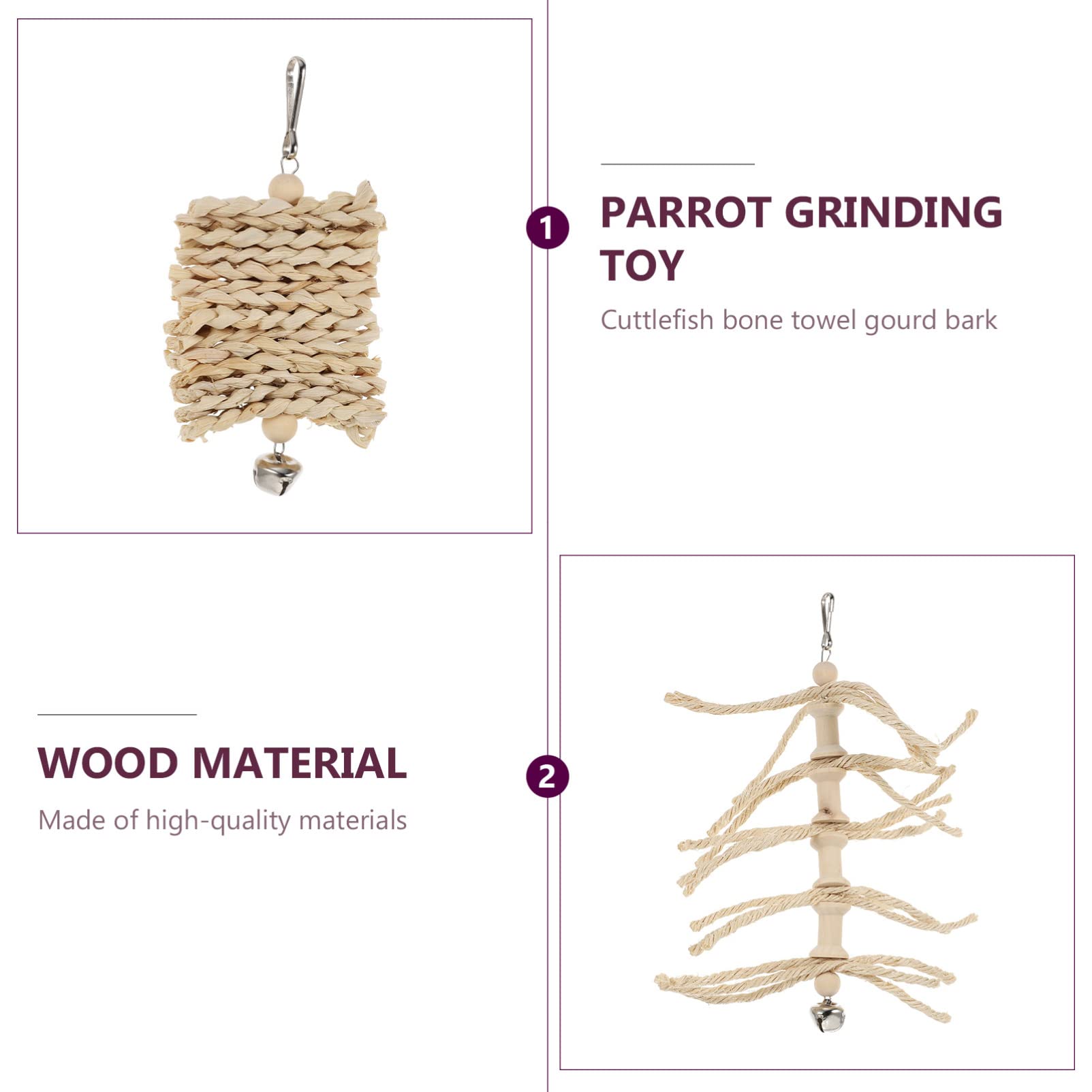 Balacoo 15pcs Bird Toy Set - Hanging Toys, Climbing Ladder, Chewing & Teething Toys, Hammock Swing for Parrots & Small Birds | Durable Wooden & Rope Pet Toys for Playtime & Cage Enrichment
