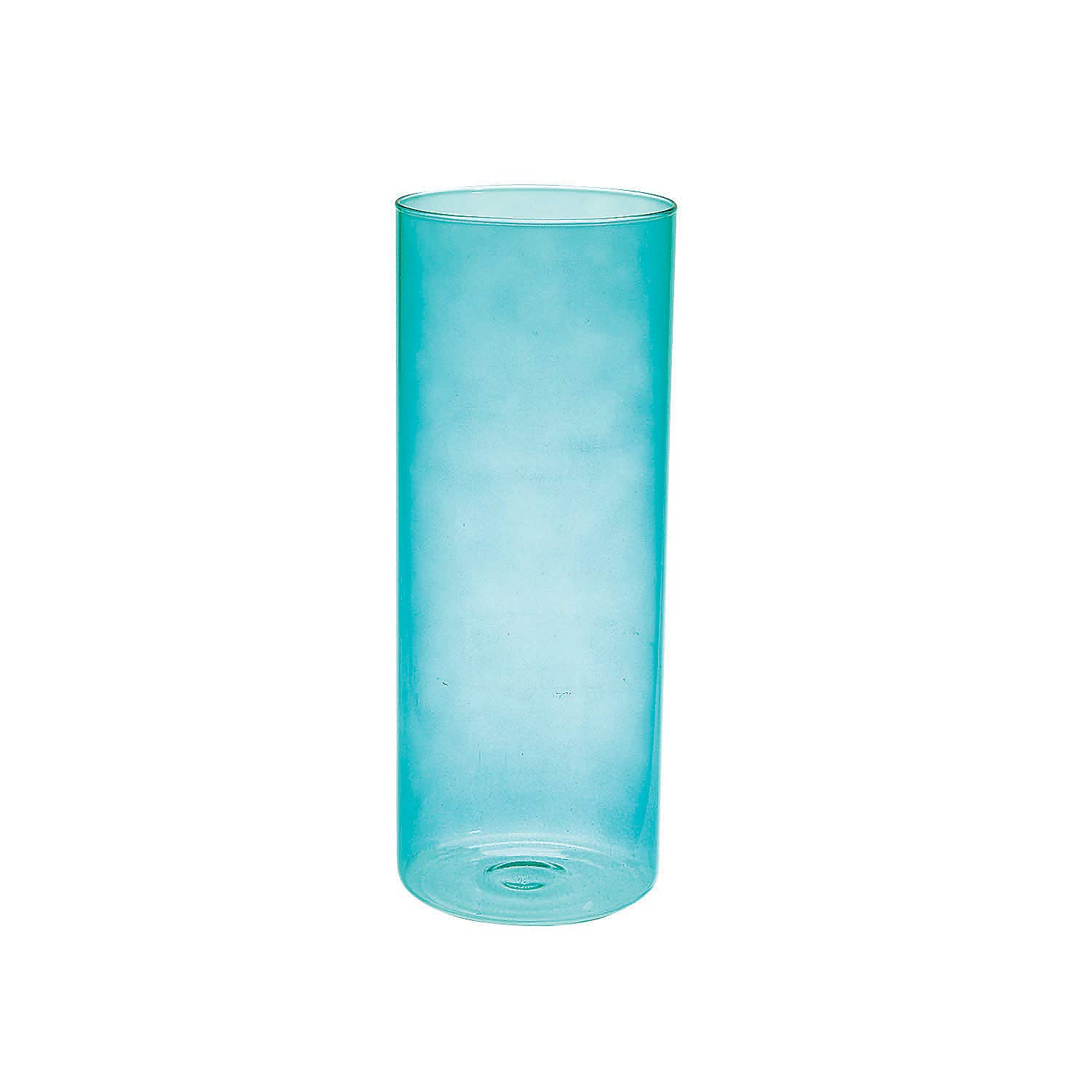 10 Inch Teal Glass Cylinder Vase - Modern Home Decor Centerpiece for Wedding, Dining Table & Living Room Decorations