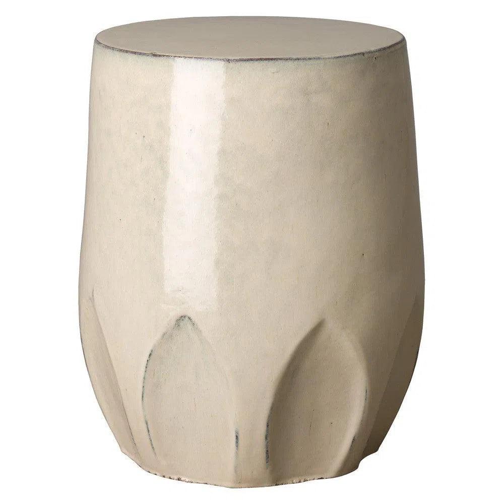 22 Inch Large Calyx Ceramic Outdoor Garden Stool - Perfect for Patio, Porch, Balcony & Backyard Decor