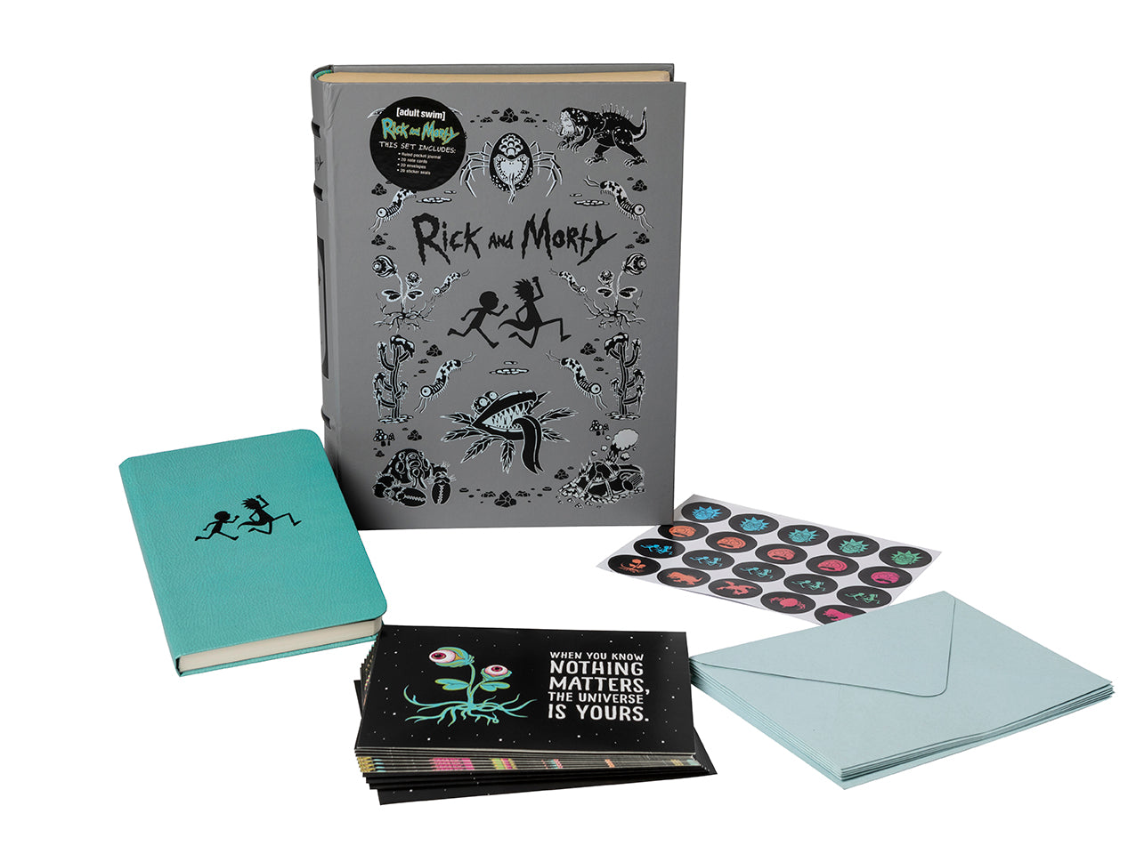 Rick and Morty Deluxe Note Card Set with Keepsake Book Box - 50 Premium Greeting Cards for Birthday, Thank You & Holidays - Perfect for Fans, Collectors & Gift Giving