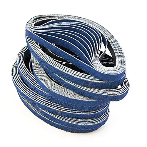 10 Pcs 457x13mm Blue Aluminum Oxide Sanding Paper 40-120 Grit - Abrasive Sandpaper Discs for Wood, Metal & Auto Polishing - Ideal for Sanders, Grinders & DIY Projects