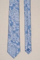 Cavani Aqua Paisley Tie Set for Men - Stylish Silk Necktie & Pocket Square Set - Perfect for Weddings, Business Meetings & Formal Occasions