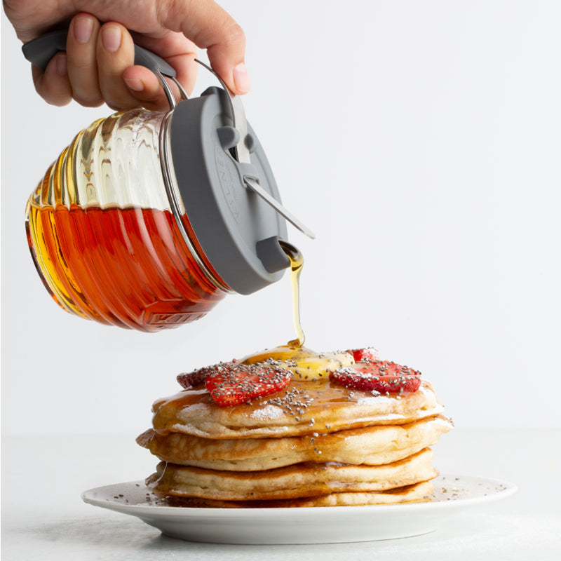 Kilner 400 ML Glass Syrup Dispenser with Stainless Steel Spout - Perfect for Pancakes, Waffles, Coffee & Cocktails