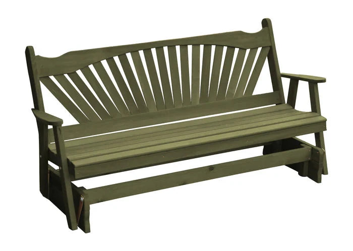 Regallion Fanback Glider Rocking Chair - Comfortable Patio & Nursery Glider with Smooth Swivel Motion - Perfect for Outdoor Relaxation, Baby Nurseries & Living Room Decor