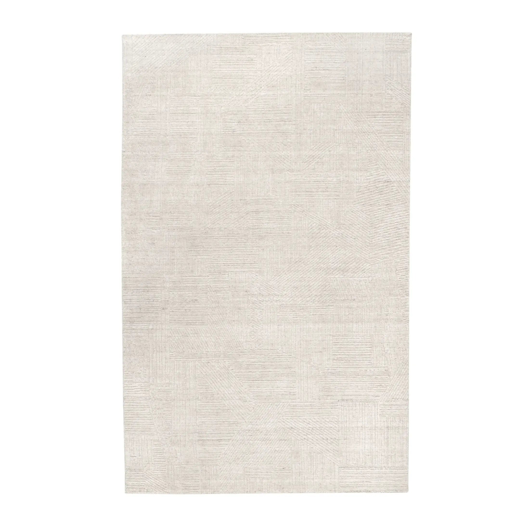 Dash & Albert Adrian Beige Handwoven Wool Rug - Soft & Durable 5'x8' Area Rug for Living Room, Bedroom & Home Decor | Eco-Friendly Natural Fiber