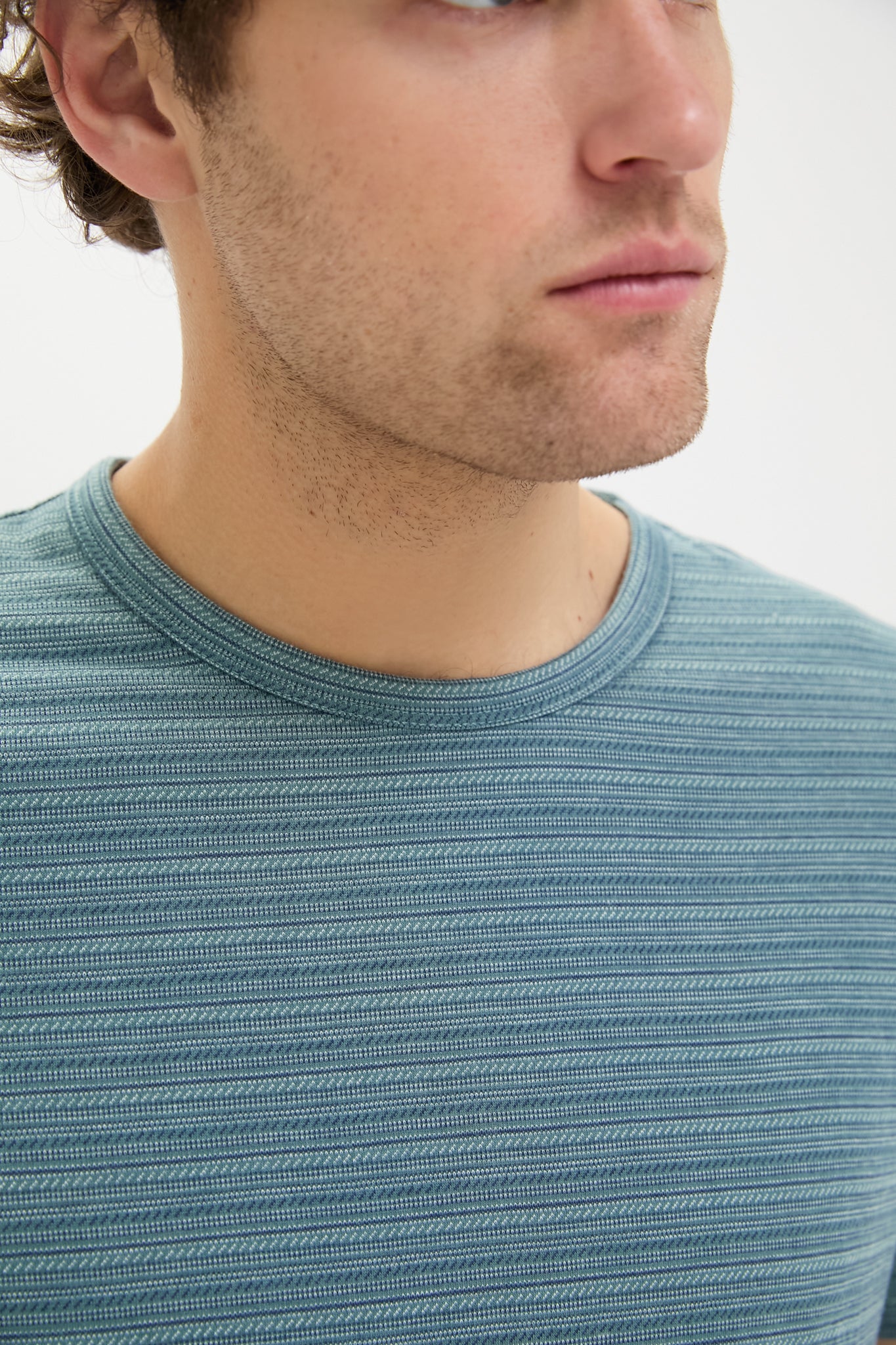 Blue Spruce Signature Crew Stripe Tee - Soft Cotton Men's Casual T-Shirt for Everyday Wear | Perfect for Street Style, Weekend Outings & Layering