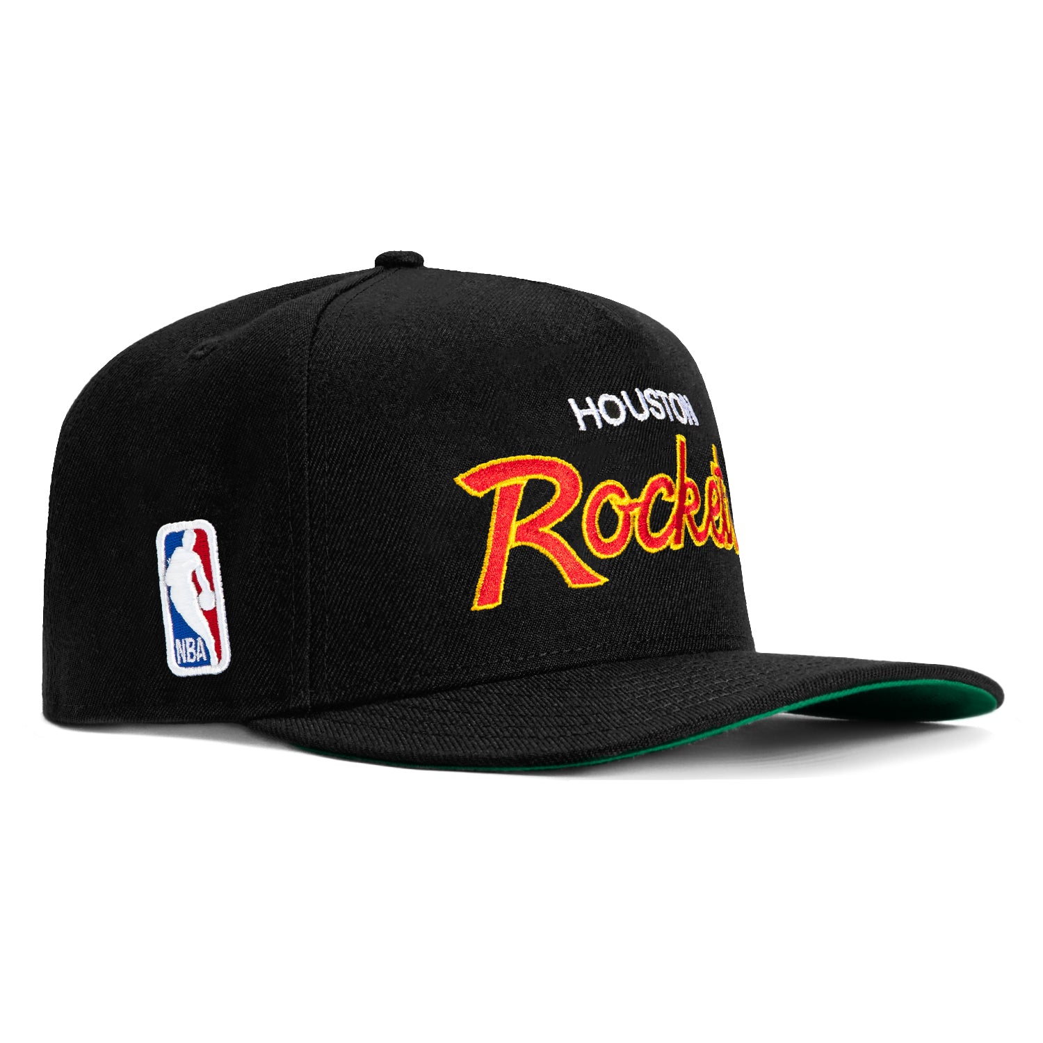 New Era 9Seventy Houston Rockets Script Stretch Snapback Hat - Black | Adjustable Baseball Cap for Men & Women | Perfect for Basketball Games, Sports Fans & Streetwear Fashion