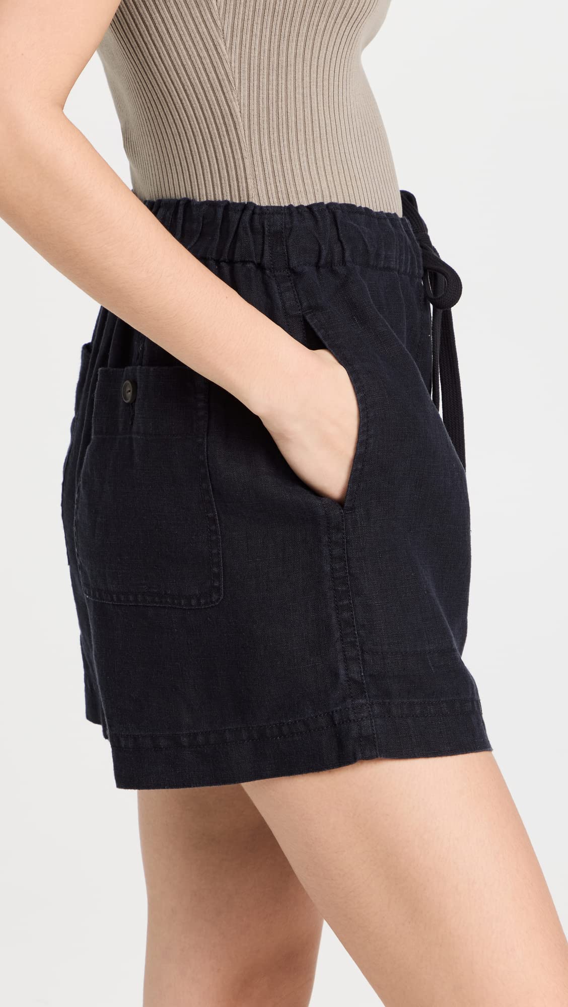 Vince Women's Tie Front Pull On Shorts - Casual Stretch Shorts for Summer, Lounge & Travel | Comfortable & Stylish Shorts for Women