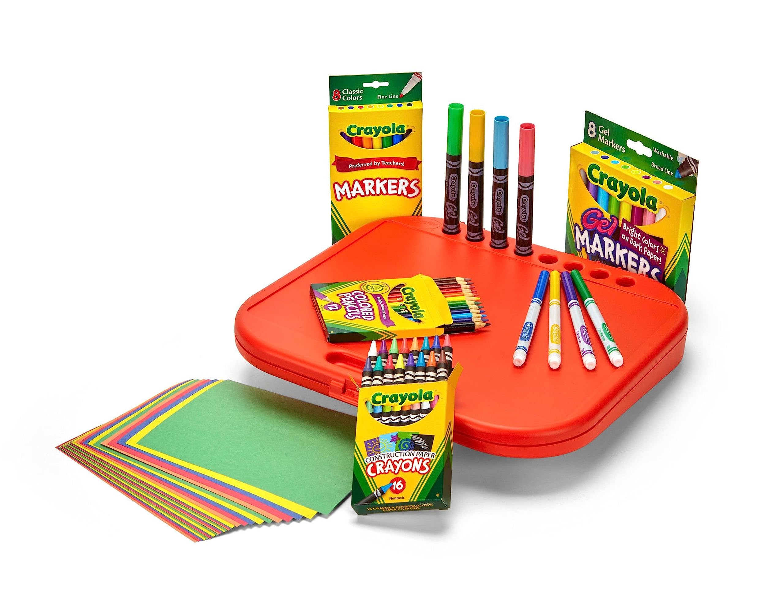 Crayola Create 'N Carry 75-Piece Art Set - 2-in-1 Lap Desk & Carrying Case for Kids | Drawing, Coloring & Craft Supplies | Perfect for Travel, Birthday & Easter Gifts | Ideal for Home, School & Road Trips
