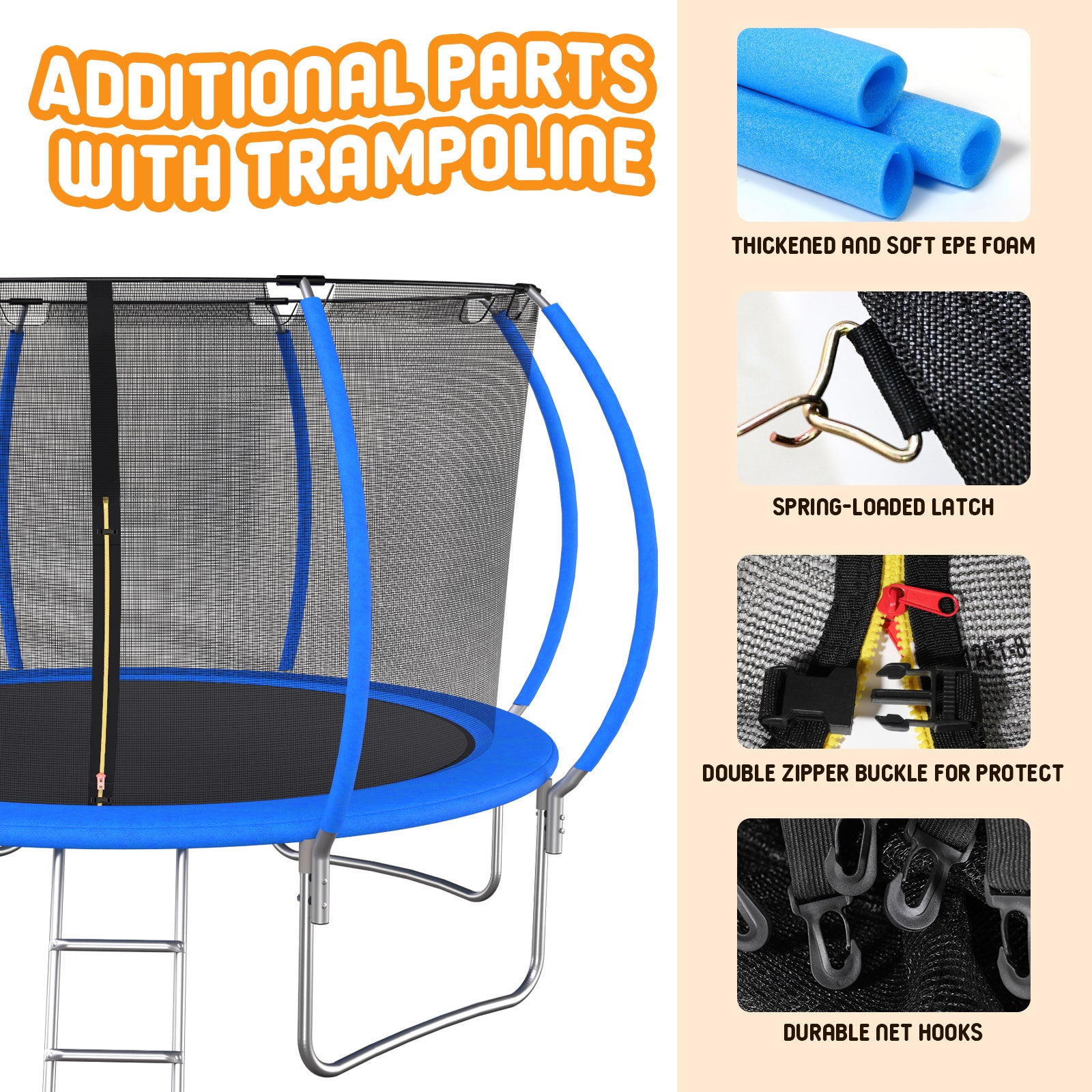 12 FT Trampoline with Safety Net & Basketball Hoop - Pumpkin Style Outdoor Bounce for Kids & Family Fun - Perfect for Backyard, Parks & Playgrounds