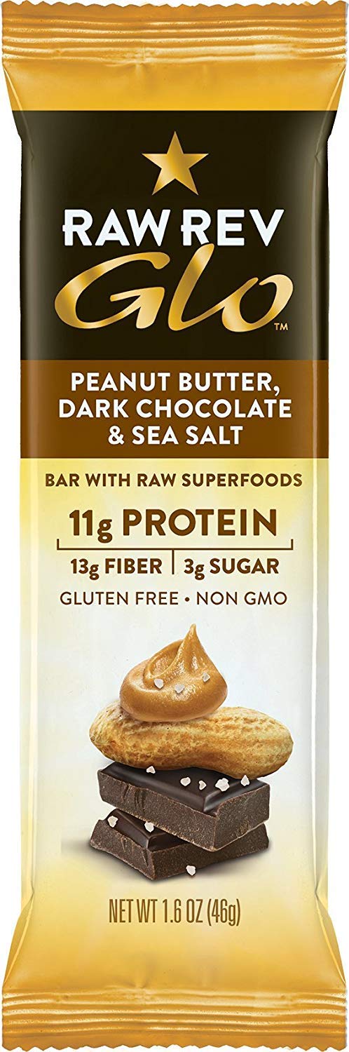 New & Improved Glo Vegan Protein Bars - Peanut Butter Dark Chocolate with Sea Salt | 12g Plant-Based Protein, Only 3g Sugar | Pack of 36 | Perfect for Post-Workout Recovery & Healthy Snacking