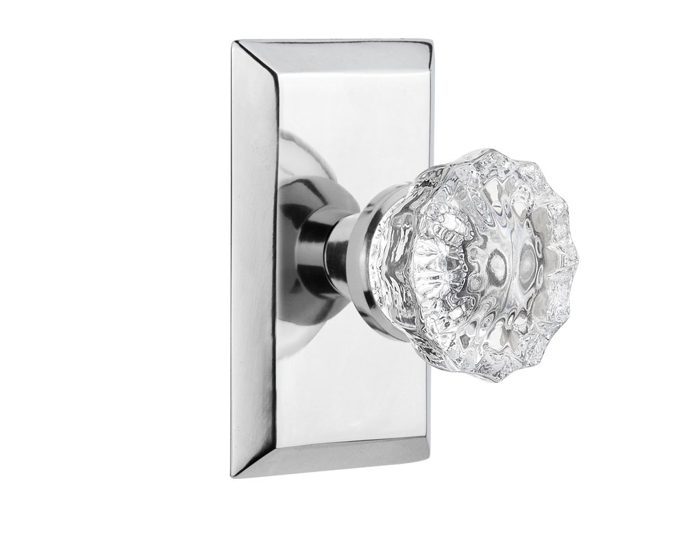 Vintage Style Studio Plate with Crystal Glass Knob for Door - 2.375
