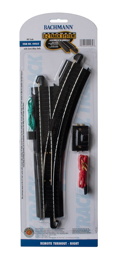 Bachmann Trains HO Scale E Z Track Remote Turnout Right - Steel Alloy Rail for Model Train Layouts | Perfect for Realistic Scenery & Remote Control Operation