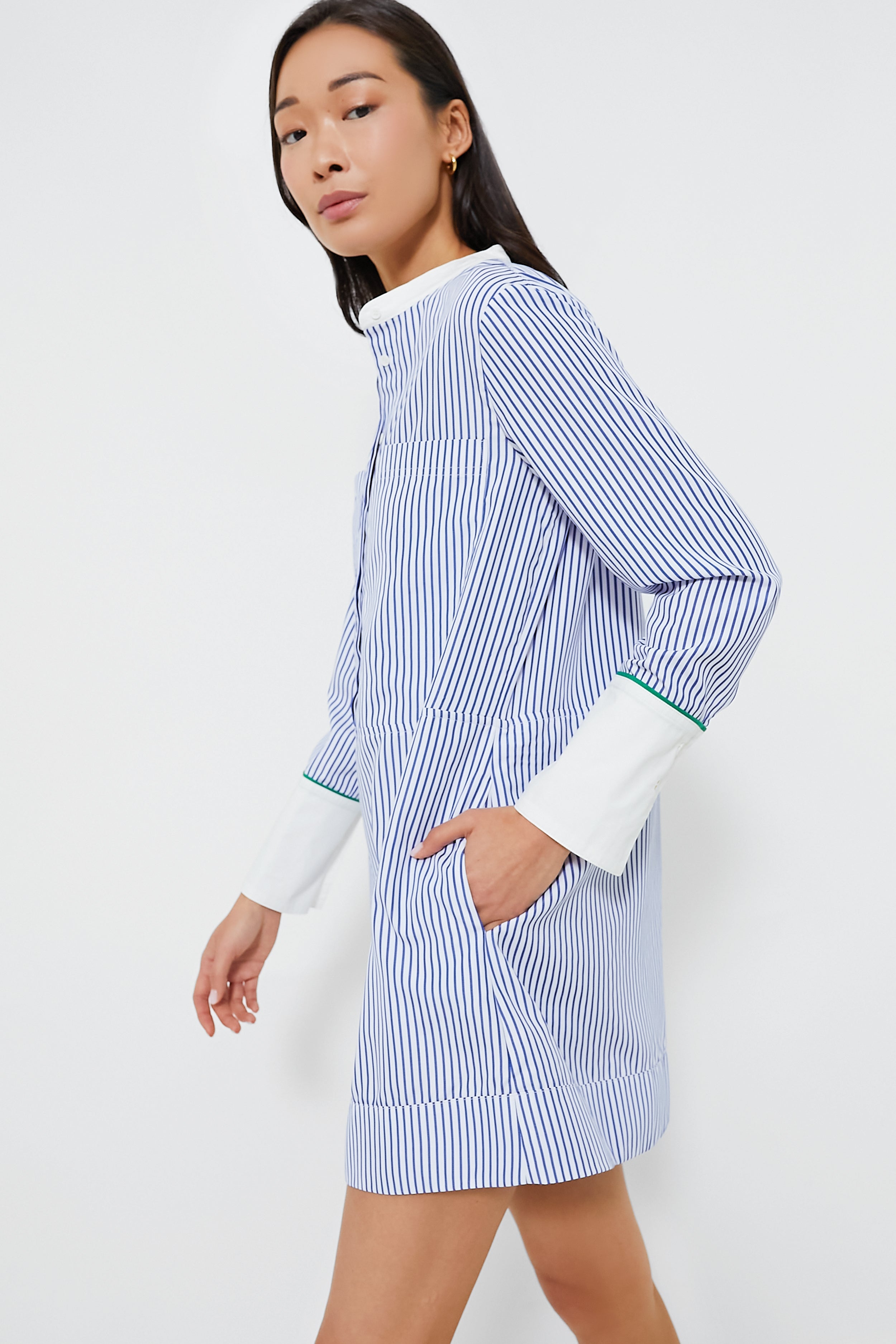 Blue Stripe Rohan Shirt Dress for Women - Stylish Casual & Office Wear - Perfect for Spring Summer Outfits, Work, Dates & Travel