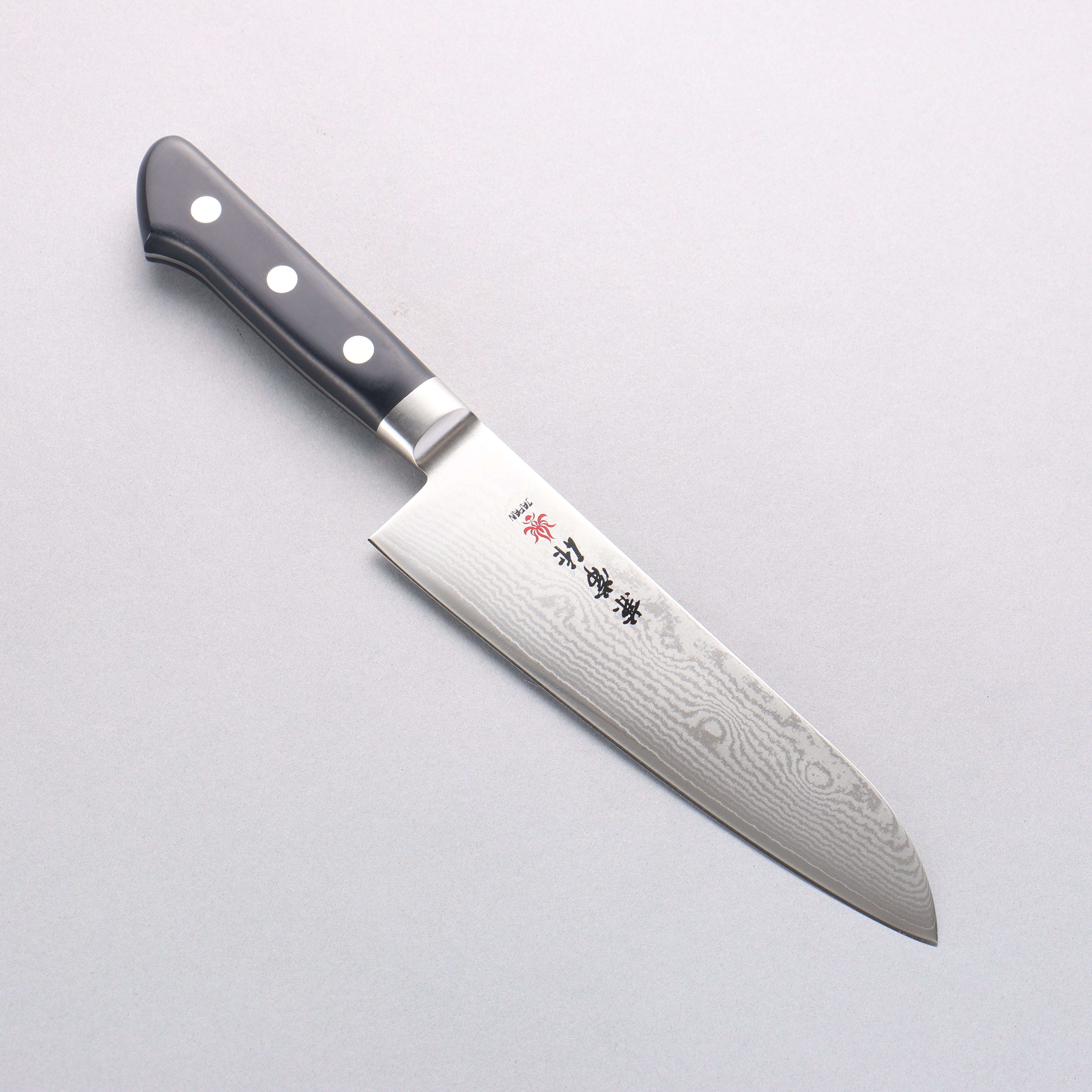 Kanetsune VG10 33-Layer Damascus Santoku Knife 180mm with Ergonomic Plastic Handle - Perfect for Slicing, Dicing & Chopping Vegetables in Professional & Home Kitchens