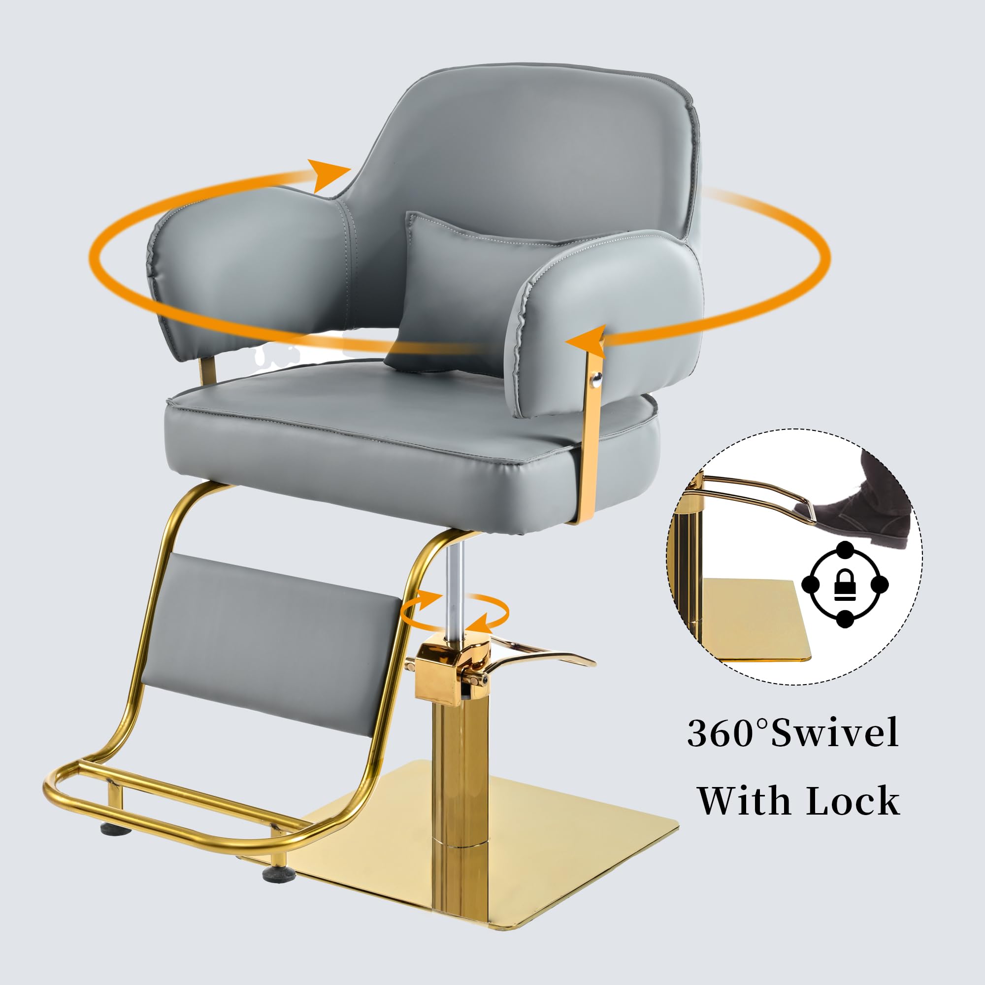 Merax Professional Hydraulic Barber Chair for Hair Salon - Adjustable Styling Chair with Lumbar Support & Heavy Duty Hydraulic Pump - Salon Equipment for Hairdressers, Stylists & Barbers - Perfect for Haircuts, Styling & Beauty Treatments