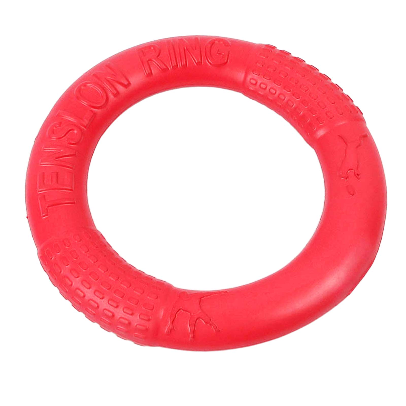 Baoblaze Durable Rubber Dog Chew Toy - 17cm Red Puppy Teething Ring for Small Dogs, Teeth Cleaning & Chewing Relief, Perfect for Indoor Play & Outdoor Training