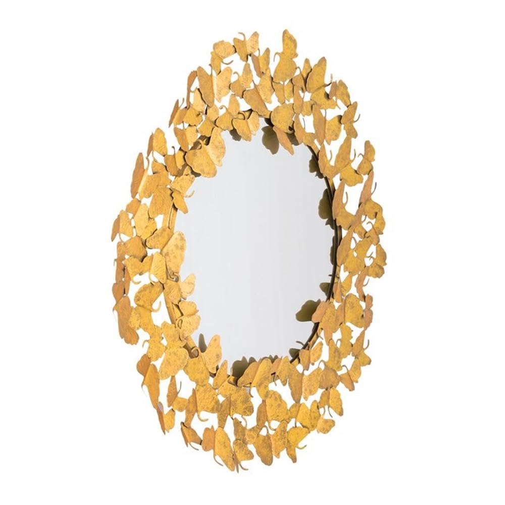 TOV Furniture Lyrical Modern Hand Hammered 36-Inch Round Wall Mirror - 36.3