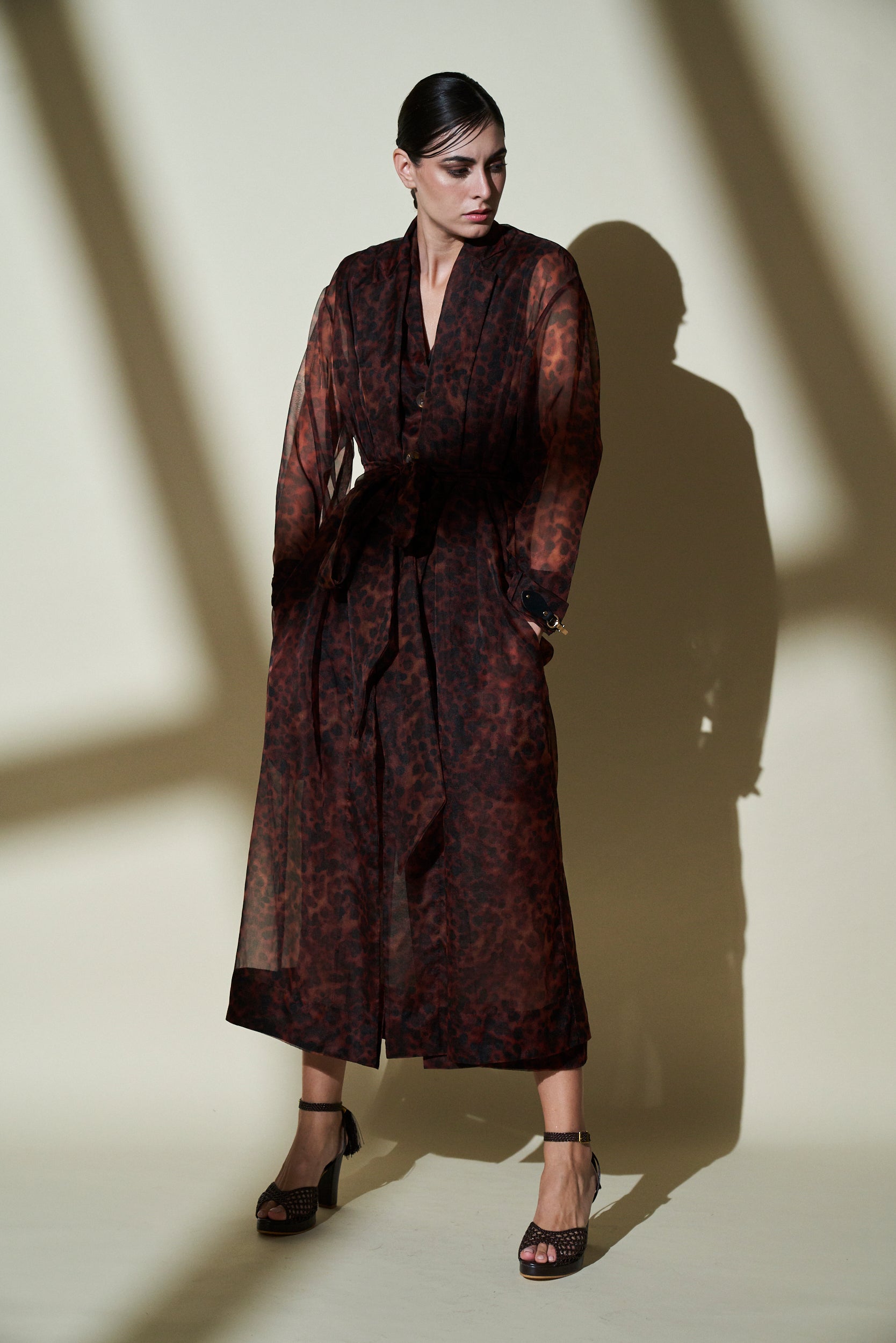 Stone Print Jacket with Belt - Stylish Jacket Dress for Women | Perfect for Outdoor Adventures, Date Nights & Office Wear