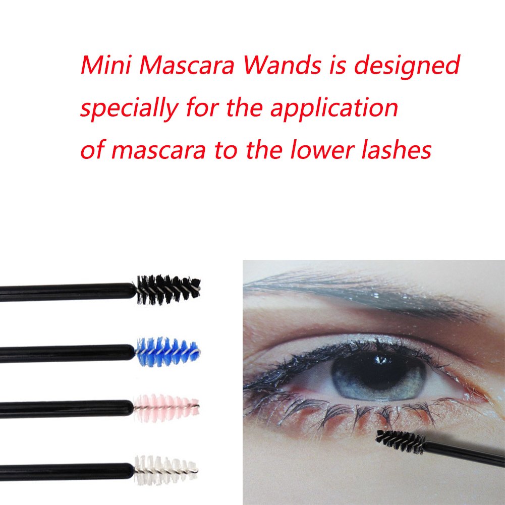 200 Pack Disposable Mascara Wands - Mini Eyelash Brushes for Extensions, Brow Brush Makeup Tools (4 Colors) - Perfect for Lash Artists, Salons & DIY Beauty at Home