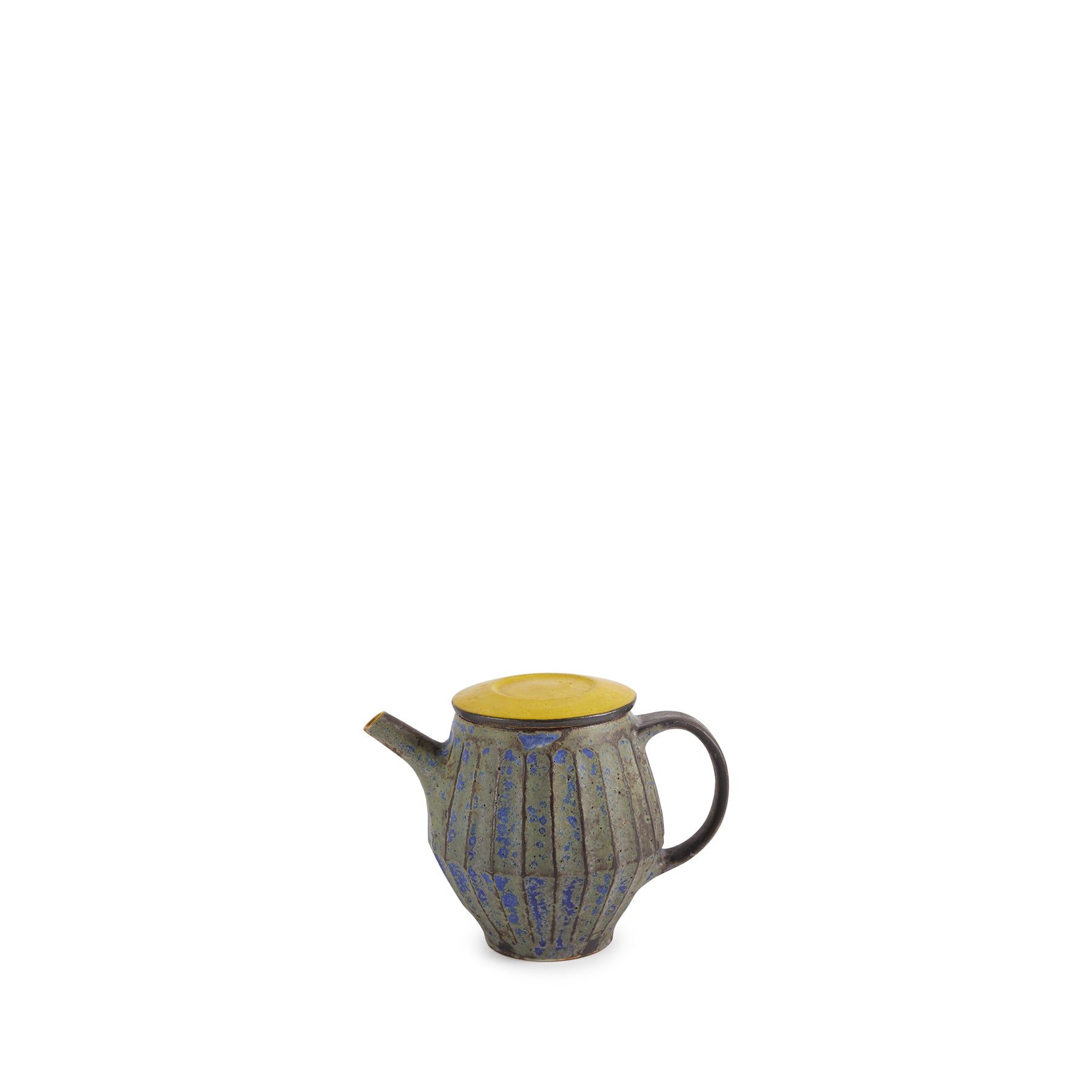 Premium Indigo Ceramic Teapot with Vibrant Yellow Lid - Elegant Tea Brewing for Afternoon Tea, Gifts & Home Decor