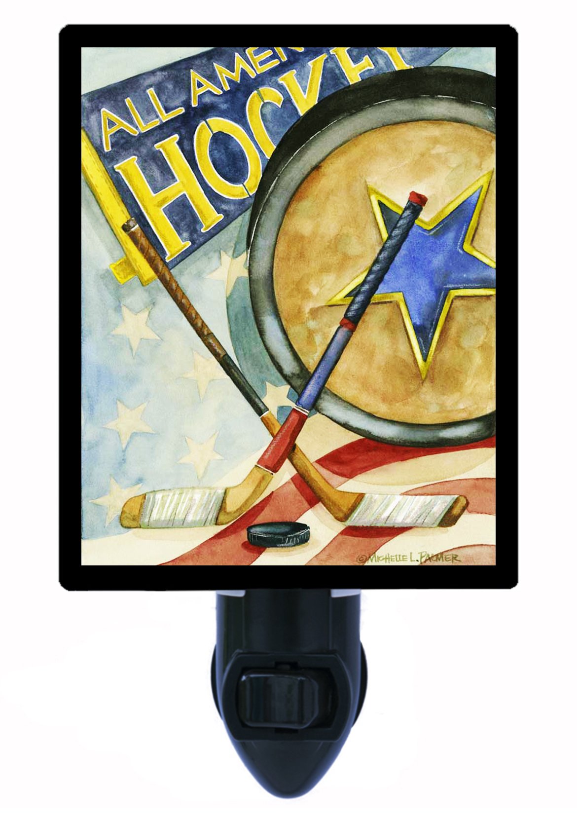 Vintage Hockey Night Light - LED Sports Bedroom Lamp for Kids & Adults - Perfect for Nursery, Game Room, and Sports Fan Decor