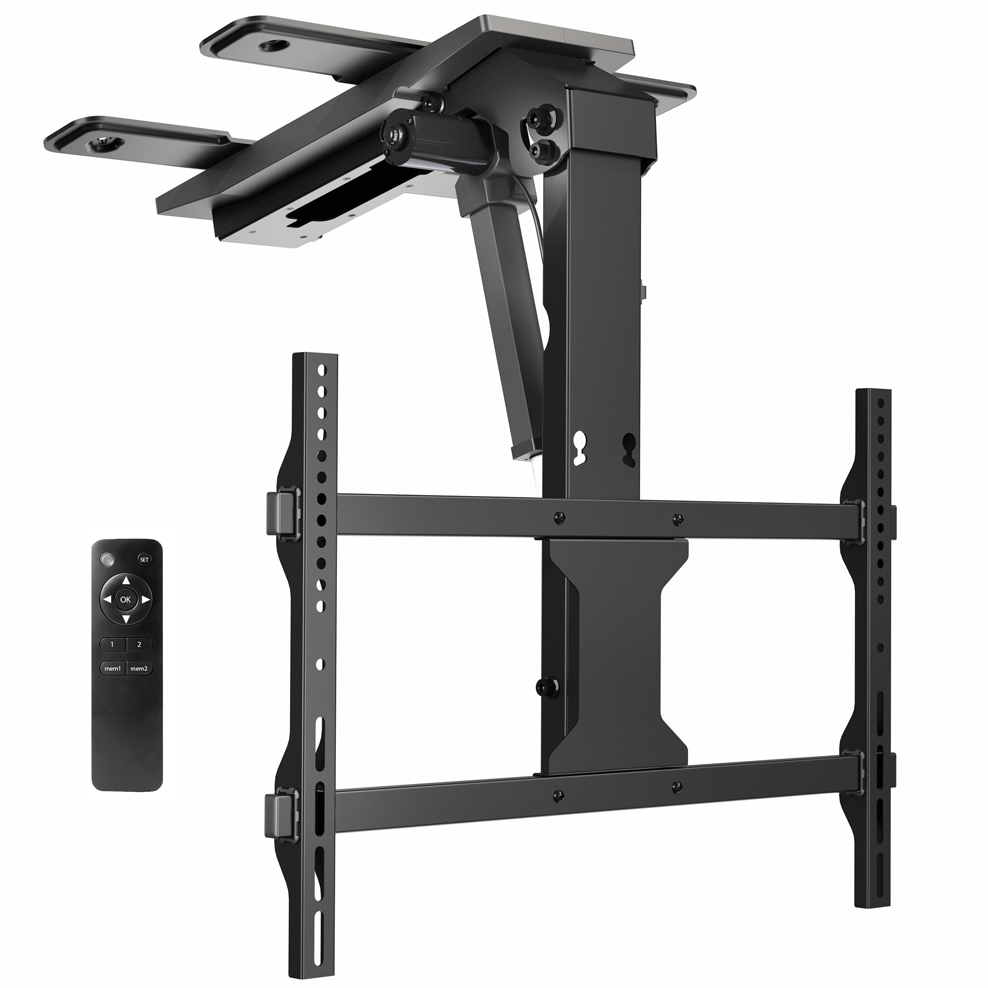 Heavy Duty Electric Flip Down Ceiling Mount for 37-70 Inch TVs - Perfect for Home Theaters, Gyms, and Commercial Spaces