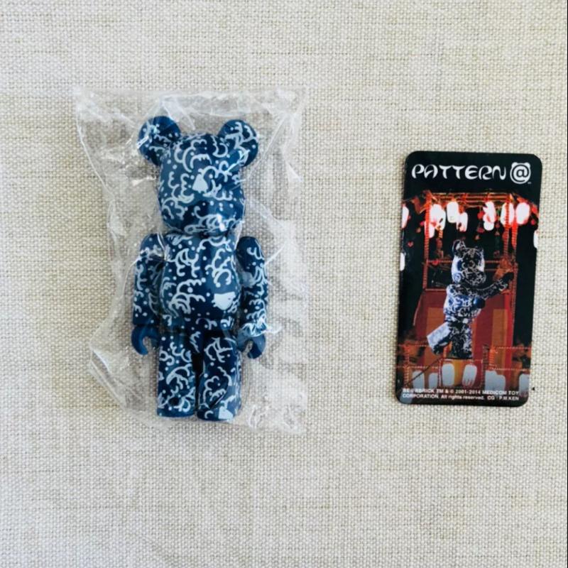 Bearbrick Series 28 PATTERN Blue Sea Wave 100% Collectible Art Toy - Perfect for Anime Fans, Home Decor & Gift Giving